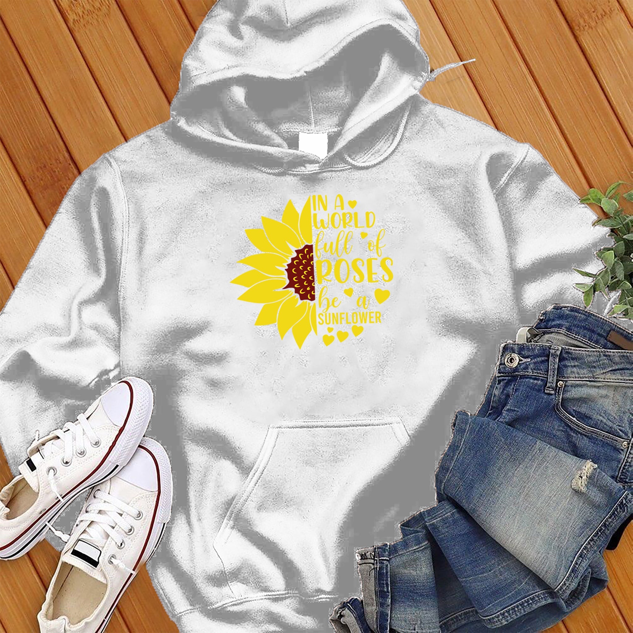 In A World Full of Roses Heart Hoodie - Love Tees