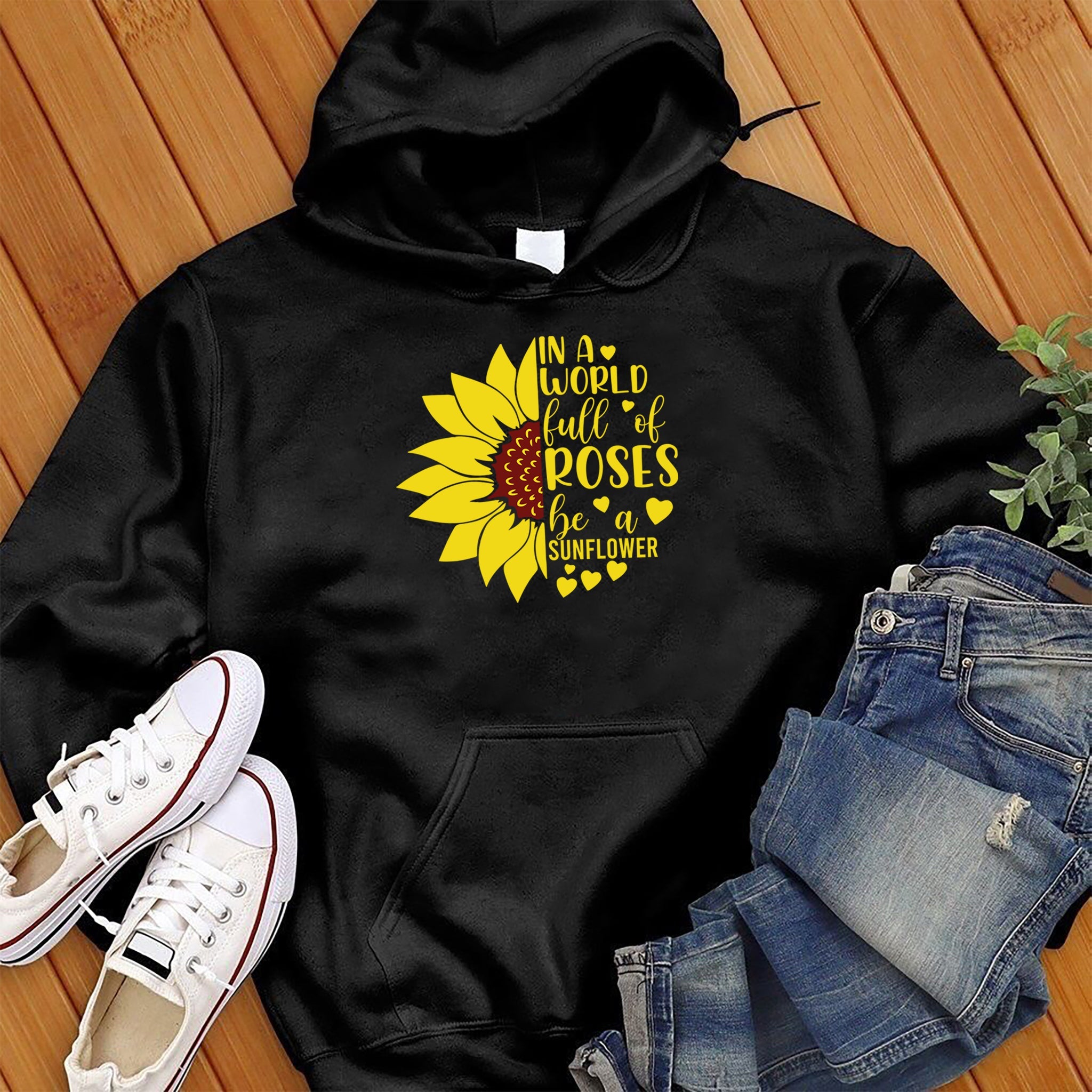 In A World Full of Roses Heart Hoodie - Love Tees