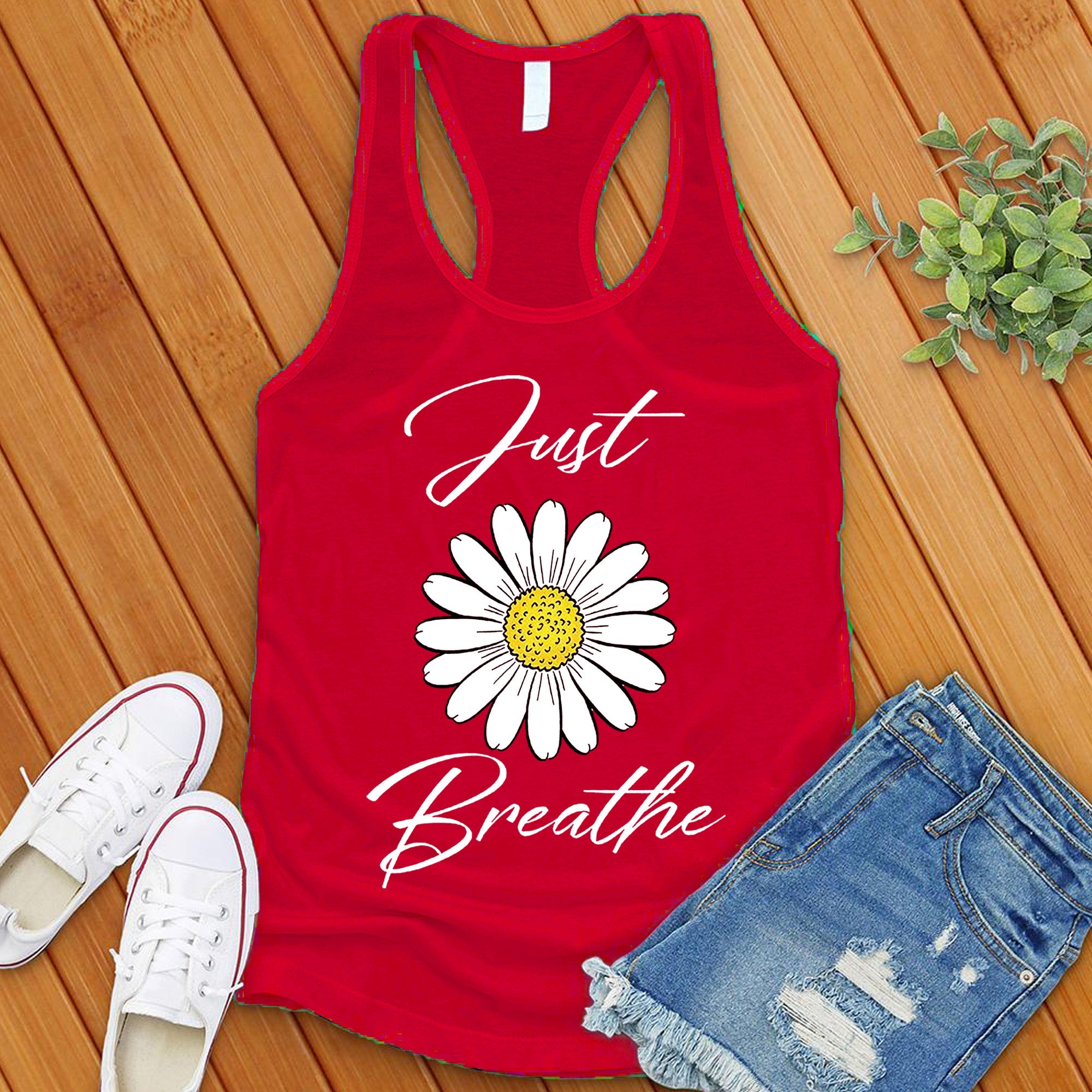 Just Breathe Daisy Tank Top - Love Tees