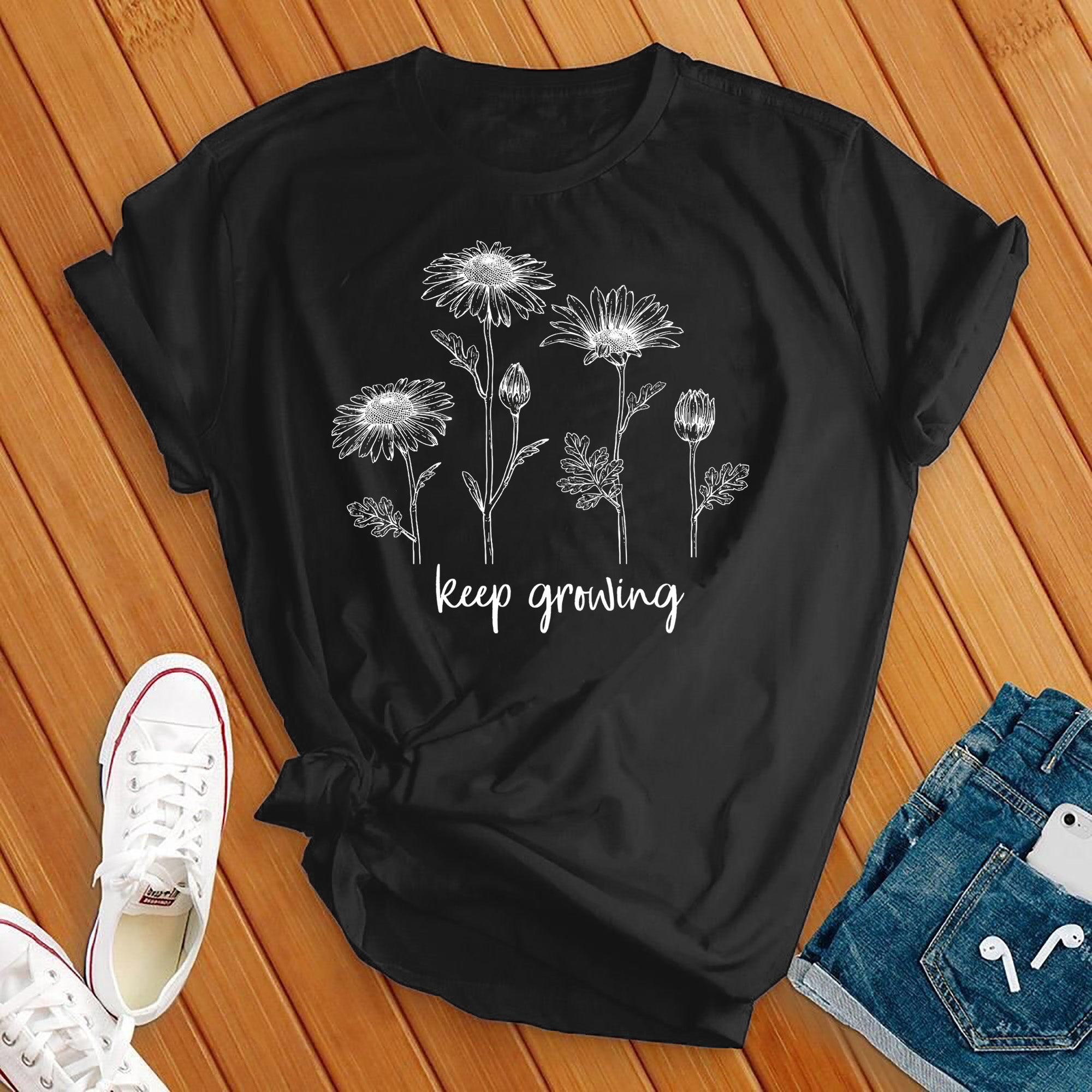 Keep Growing Inspirational Flowers Tee - Love Tees