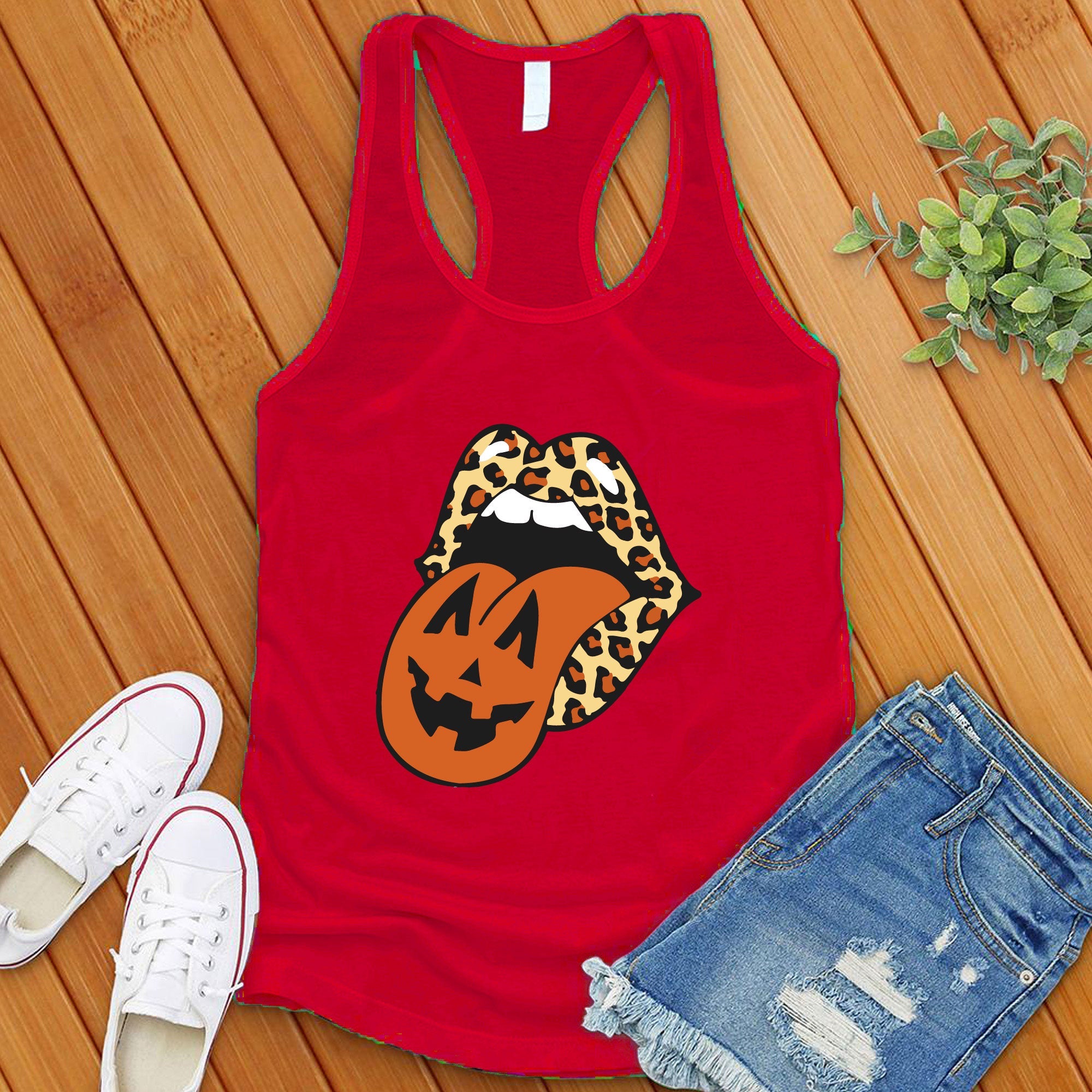 Leopard Lips Halloween Women's Tank Top - Love Tees