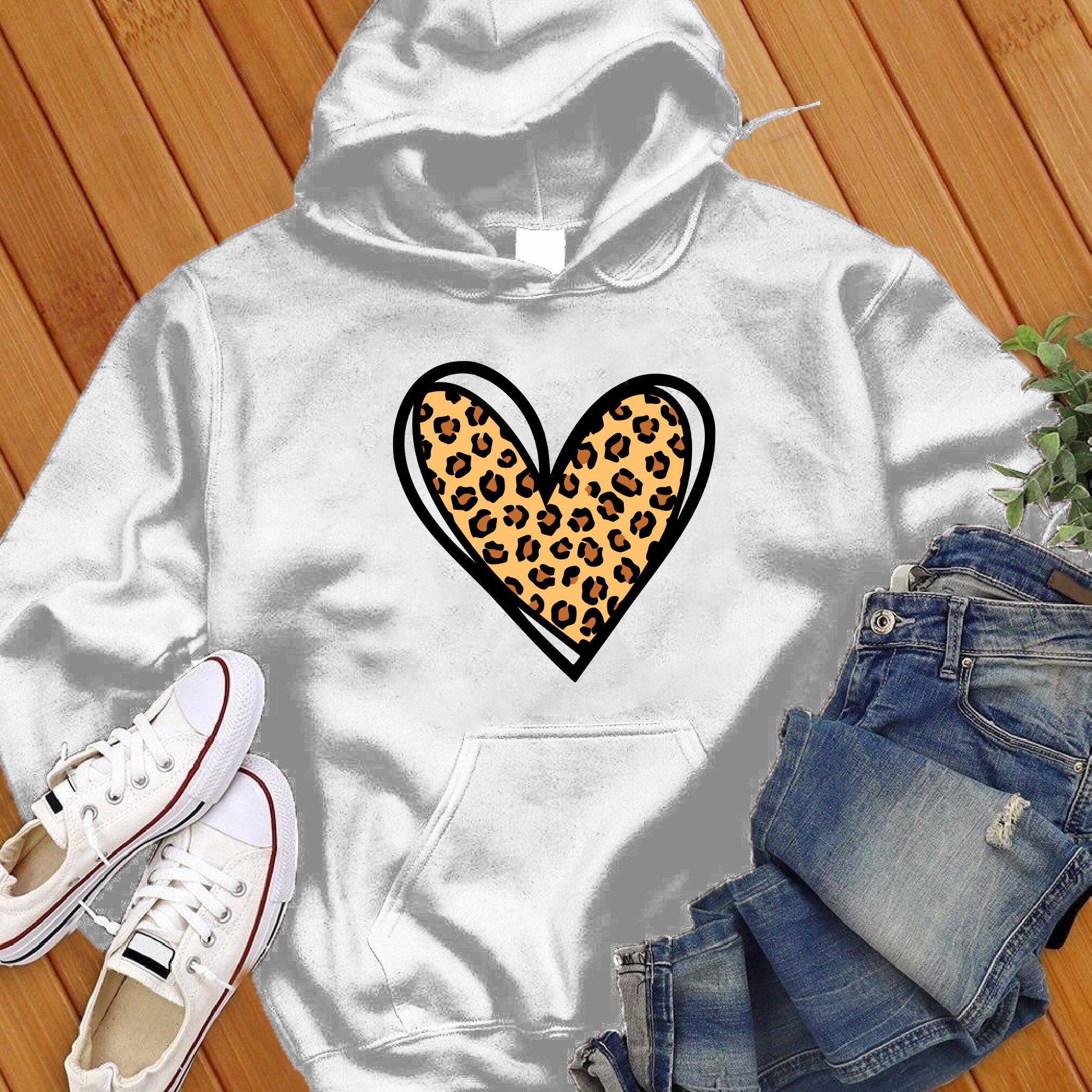 Leopard Print Cute Heart Hoodie - Love Tees