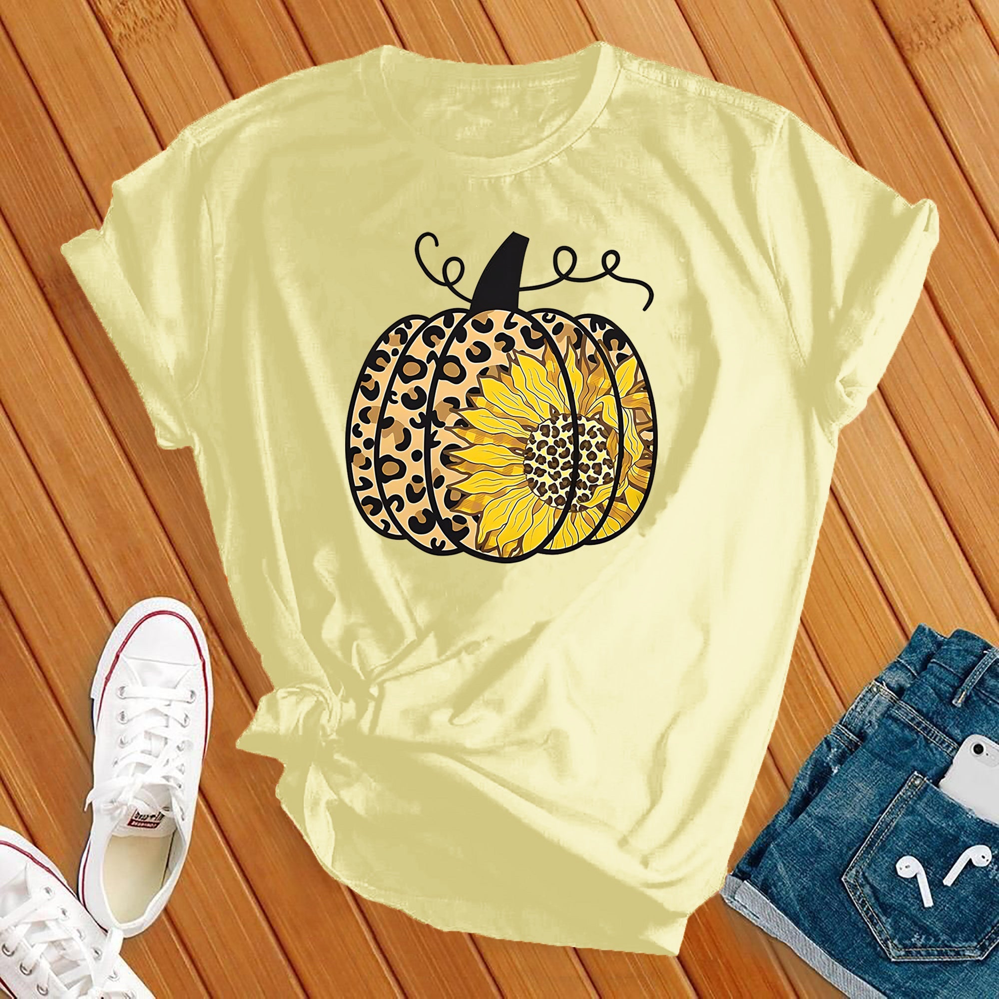 Leopard Pumpkin Sunflower Tee - Love Tees