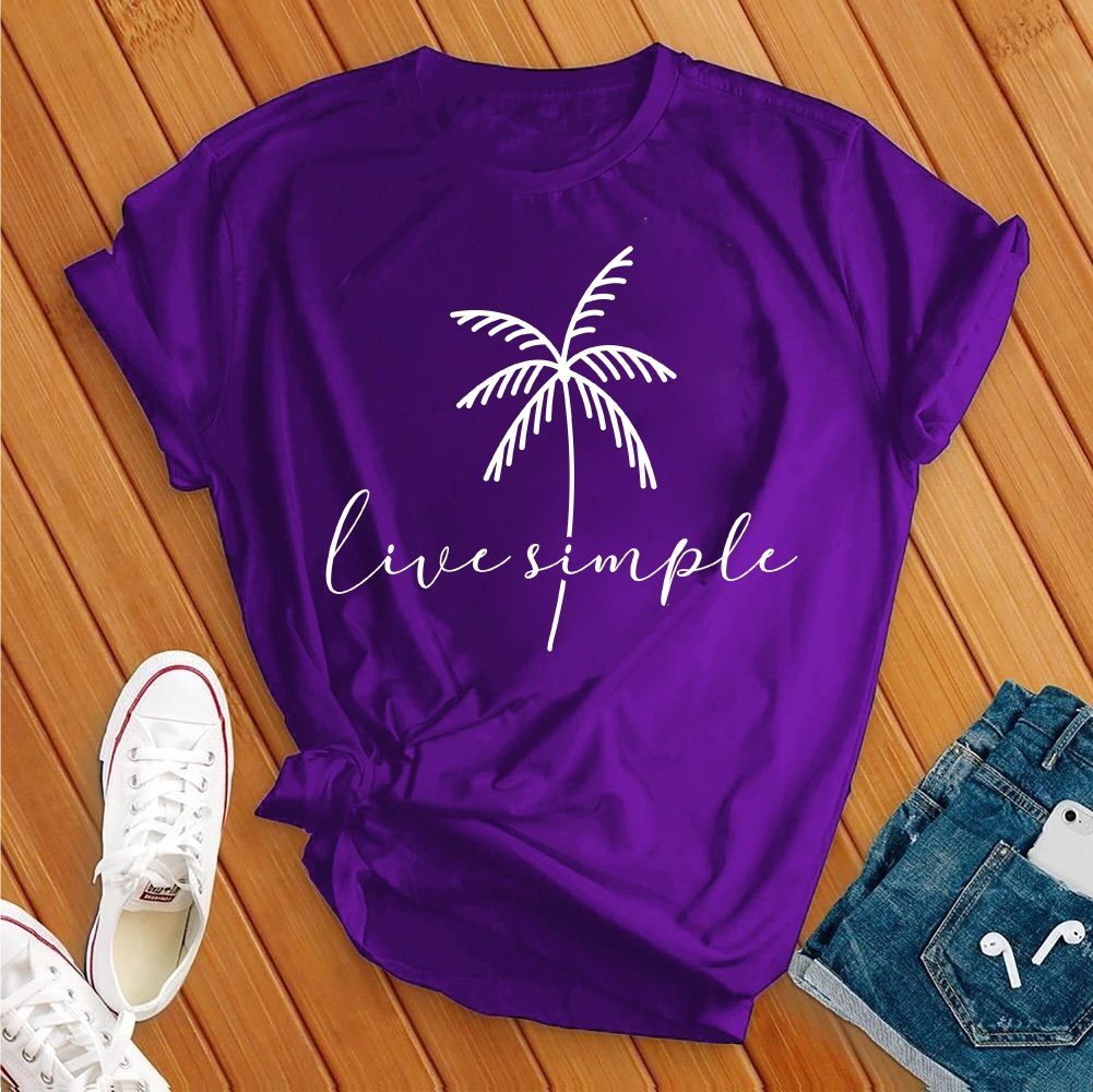 Live Simple Palm Tree Tee - Love Tees