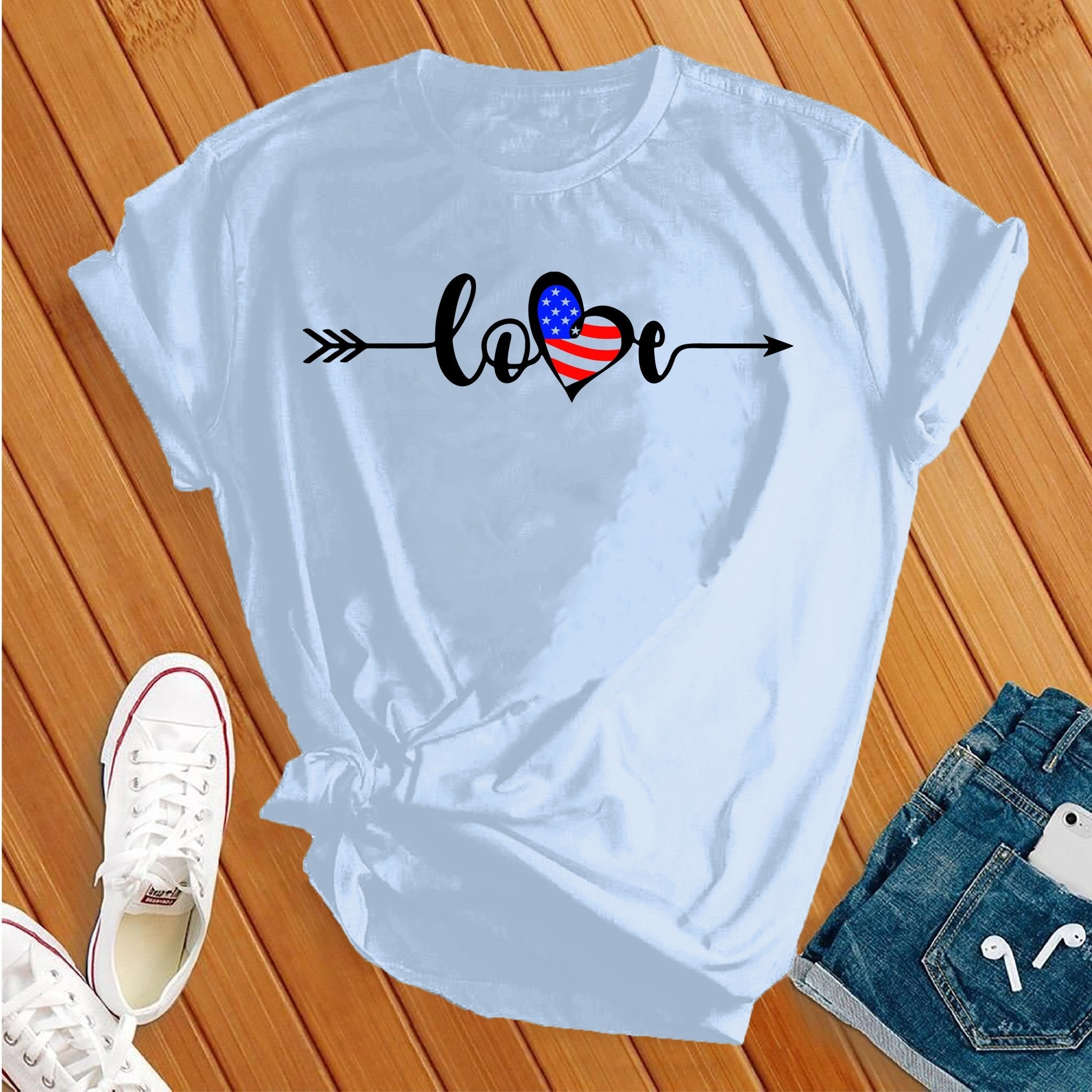 Love Arrow USA Flag Tee - Love Tees