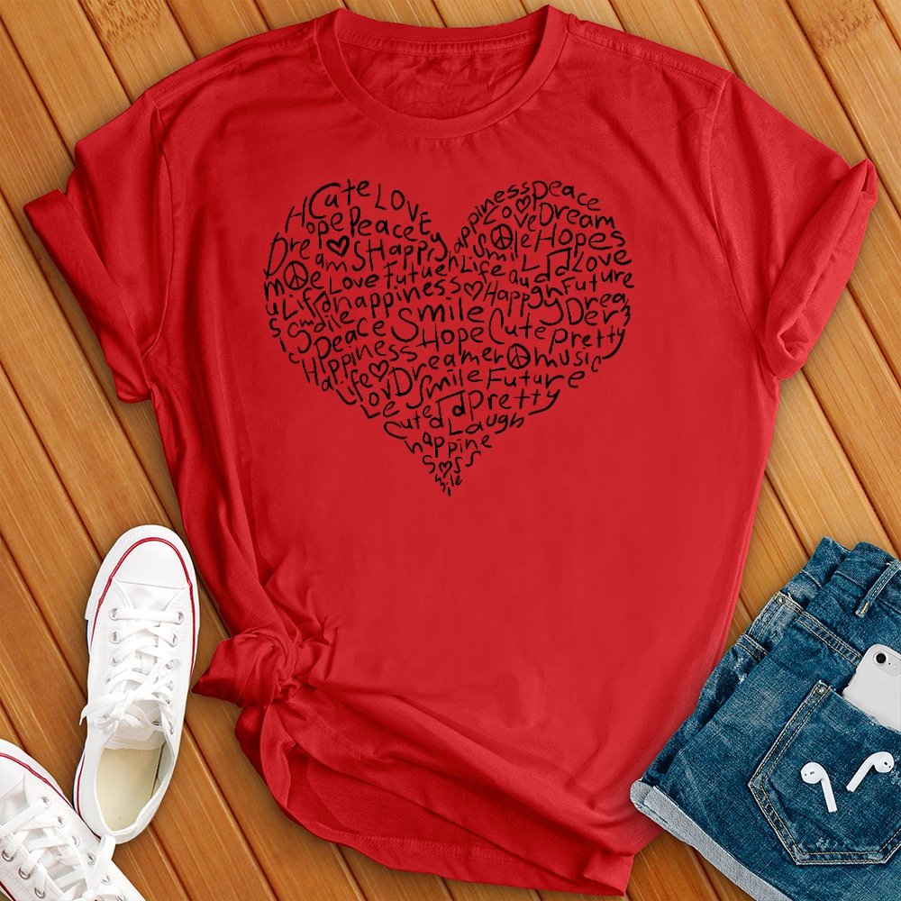 Love Heart 2 Tee - Love Tees