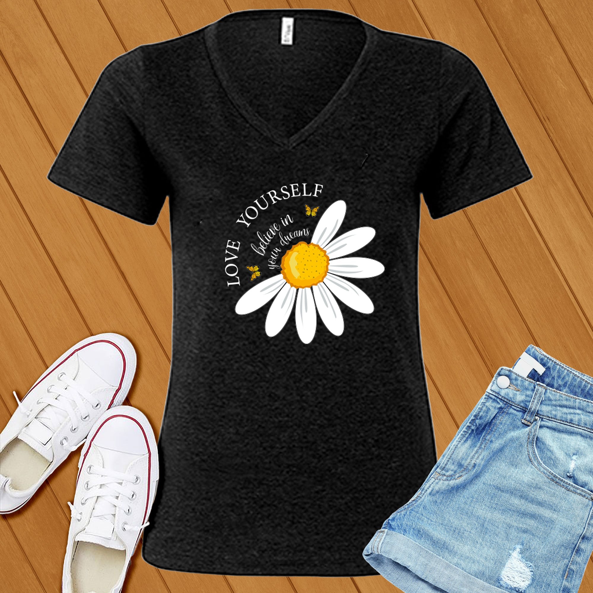 Love Yourself, Believe in Your Dreams V-Neck - Love Tees