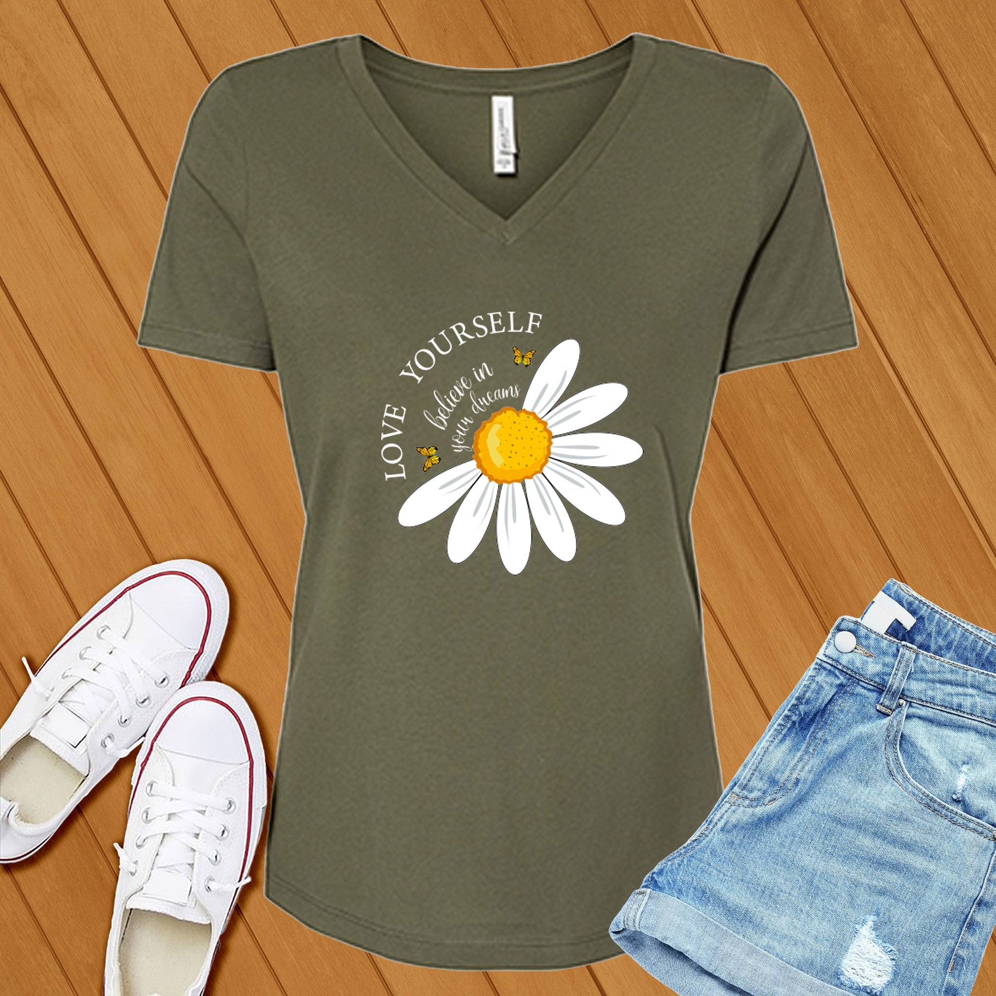 Love Yourself, Believe in Your Dreams V-Neck - Love Tees