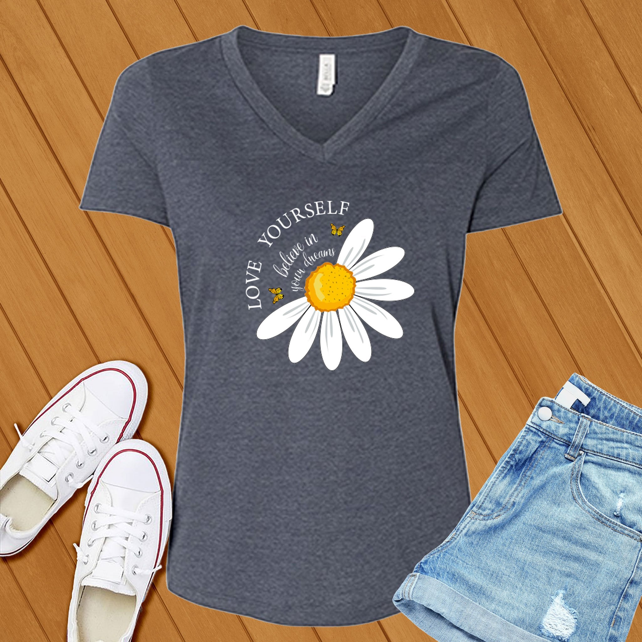 Love Yourself, Believe in Your Dreams V-Neck - Love Tees