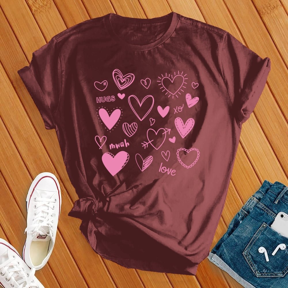 Loveheart Collage Tshirt - Love Tees