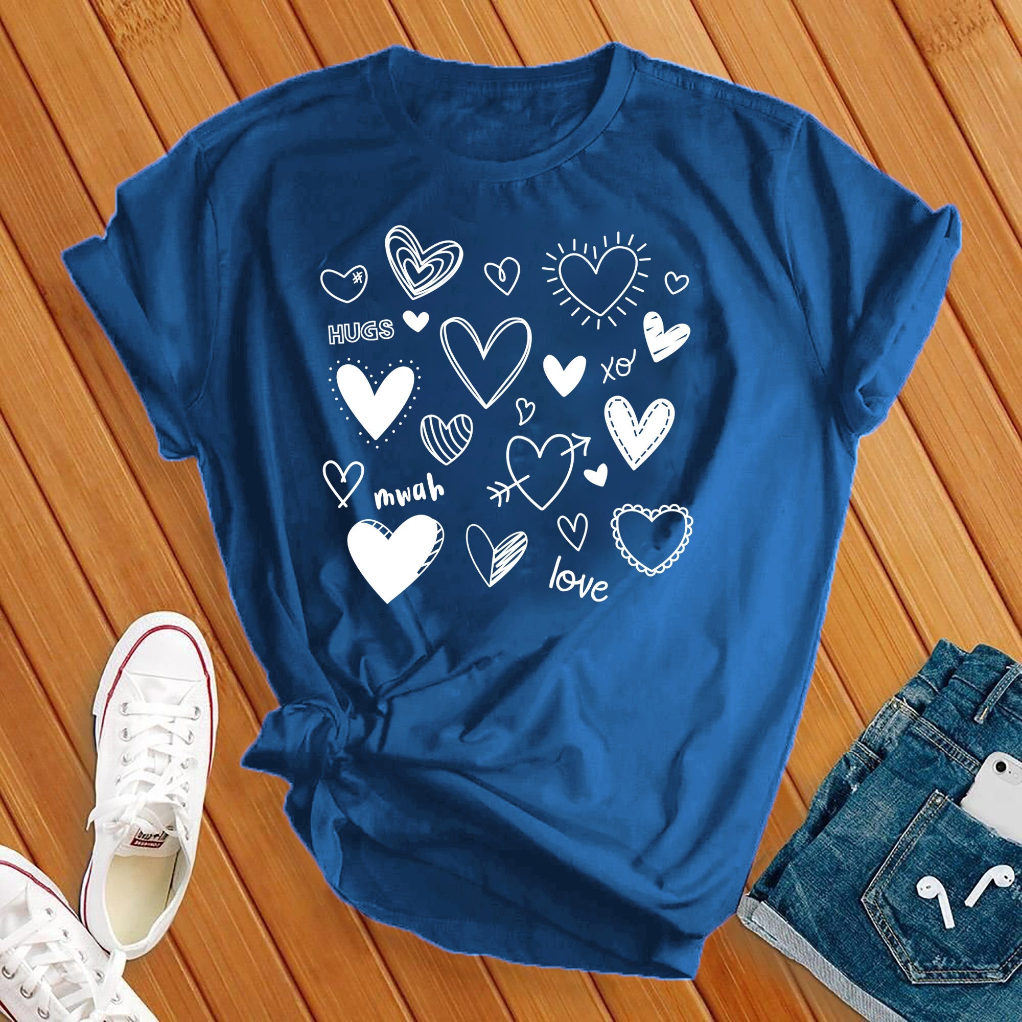 Loveheart Collage White Tee - Love Tees