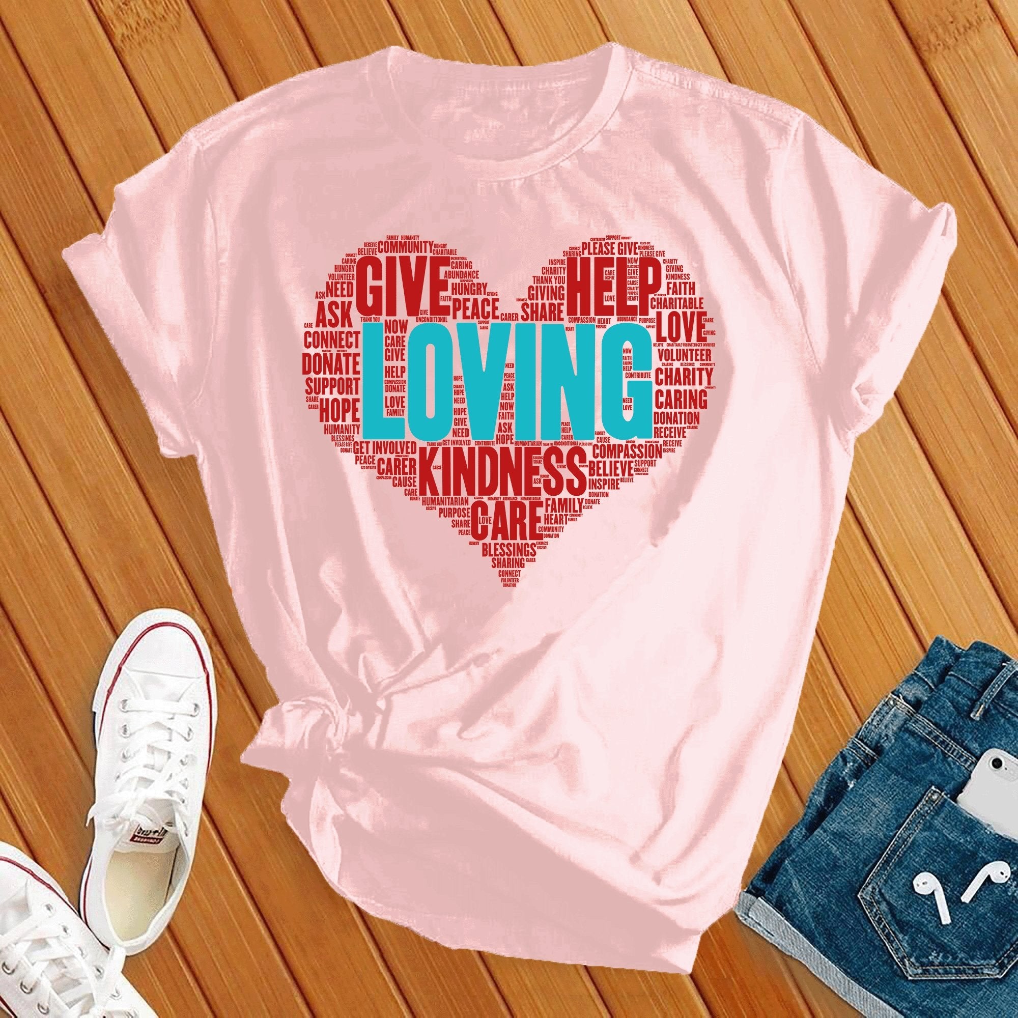 Loving Heart Wordart Tee - Love Tees