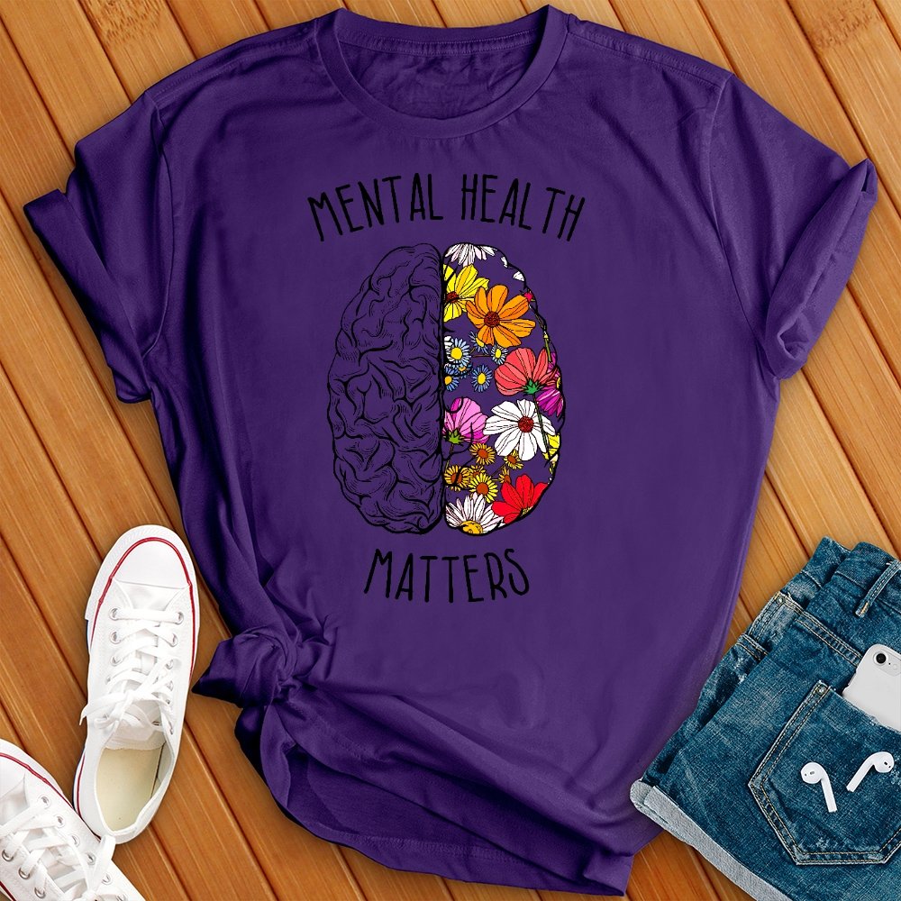 Mental Health Matters Floral Brain Tee - Love Tees