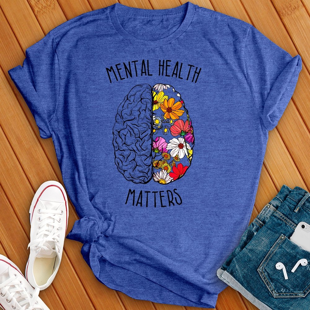 Mental Health Matters Floral Brain Tee - Love Tees