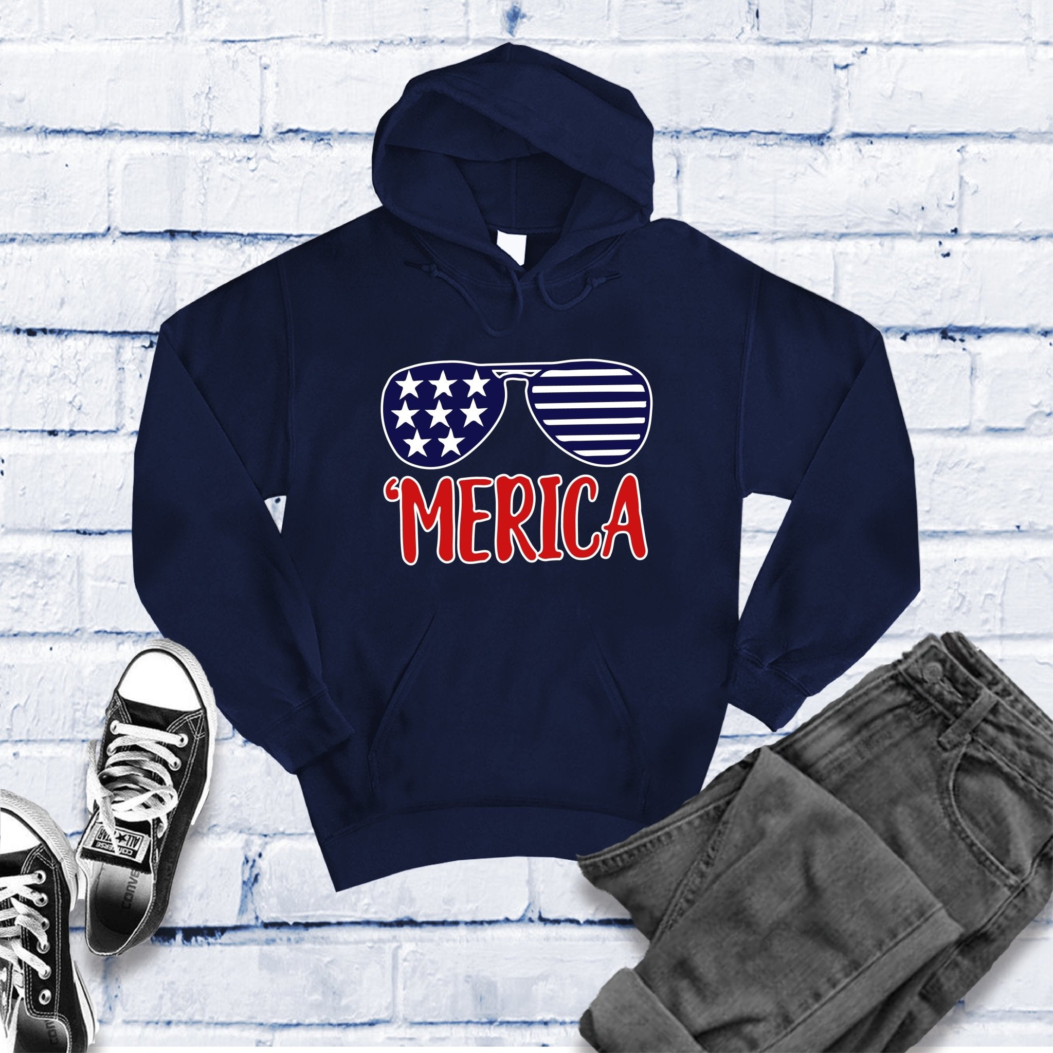 Merica Sunglasses Hoodie - Love Tees