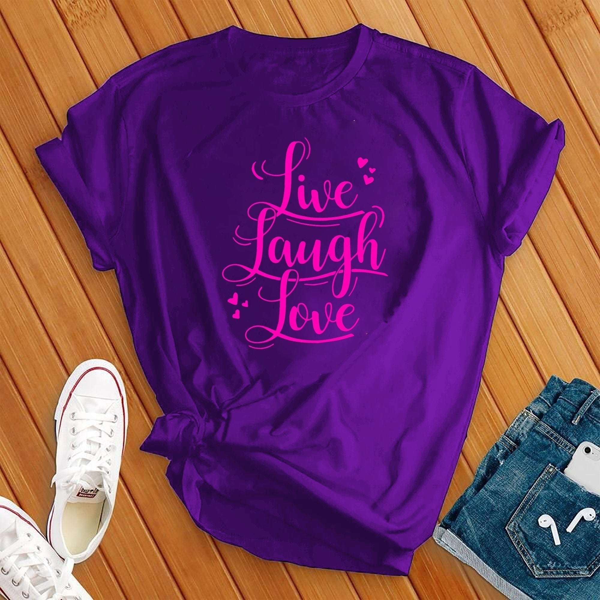 Neon Live Laugh Love Tee - Love Tees