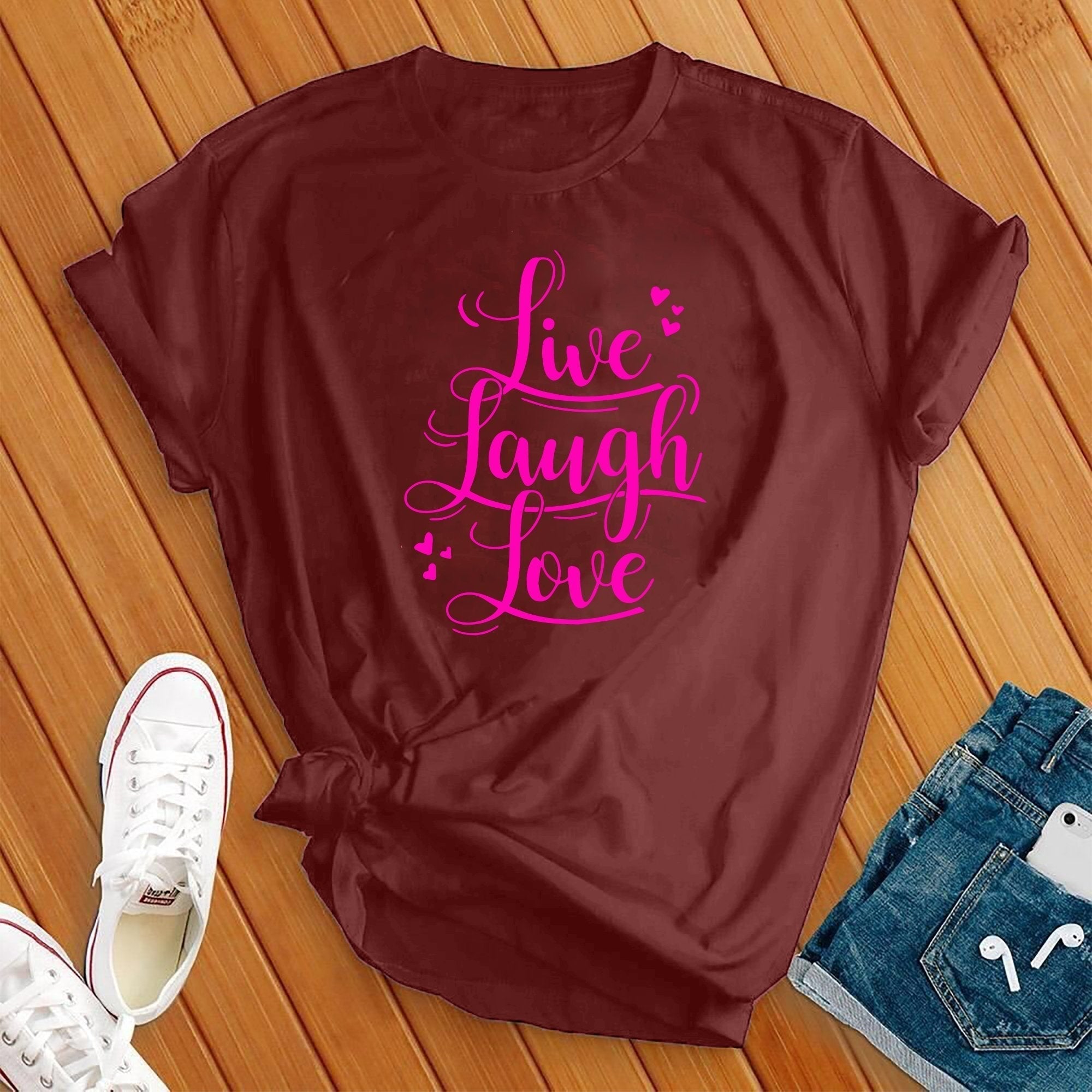 Neon Live Laugh Love Tee - Love Tees