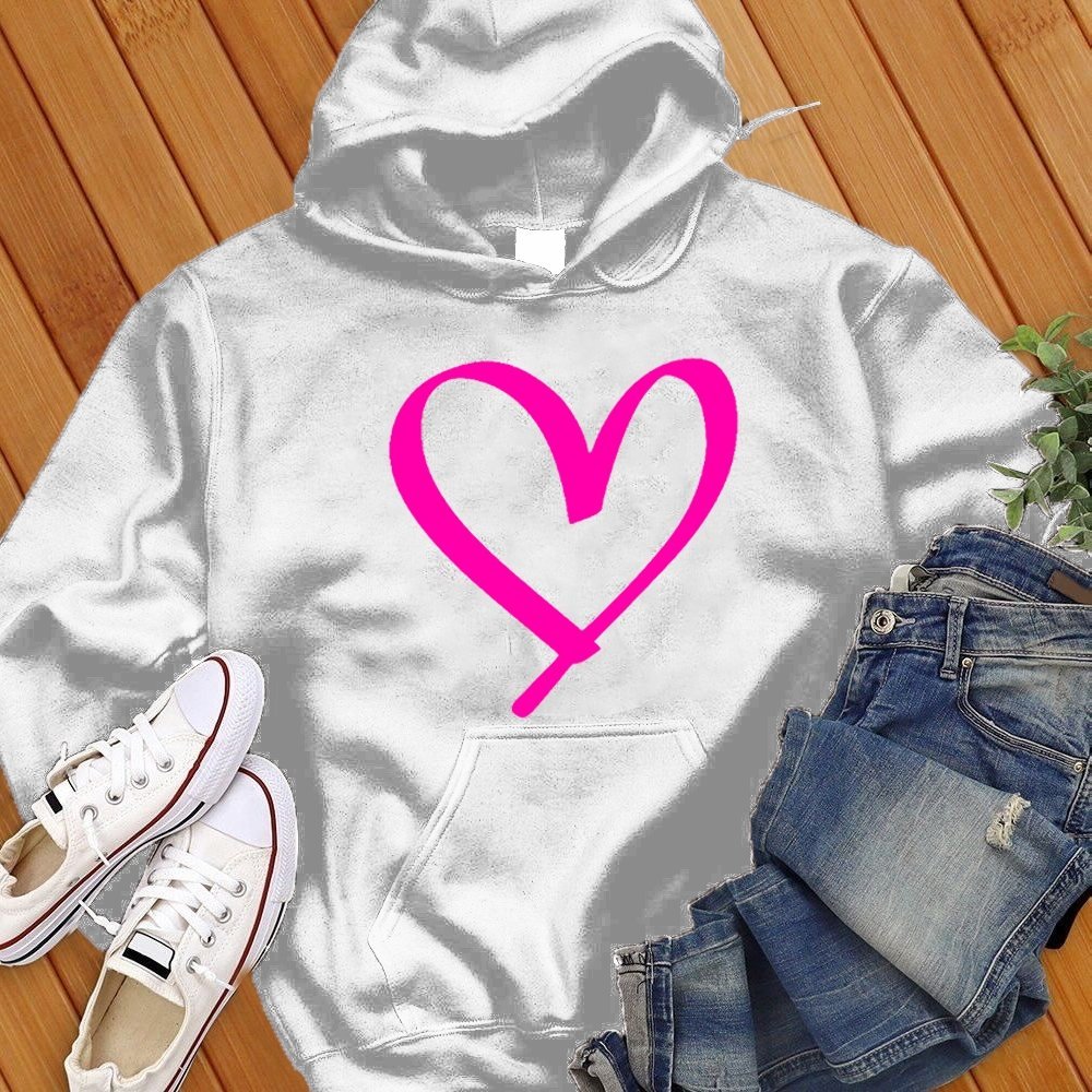 Neon Pink Heart Sweatshirt - Love Tees