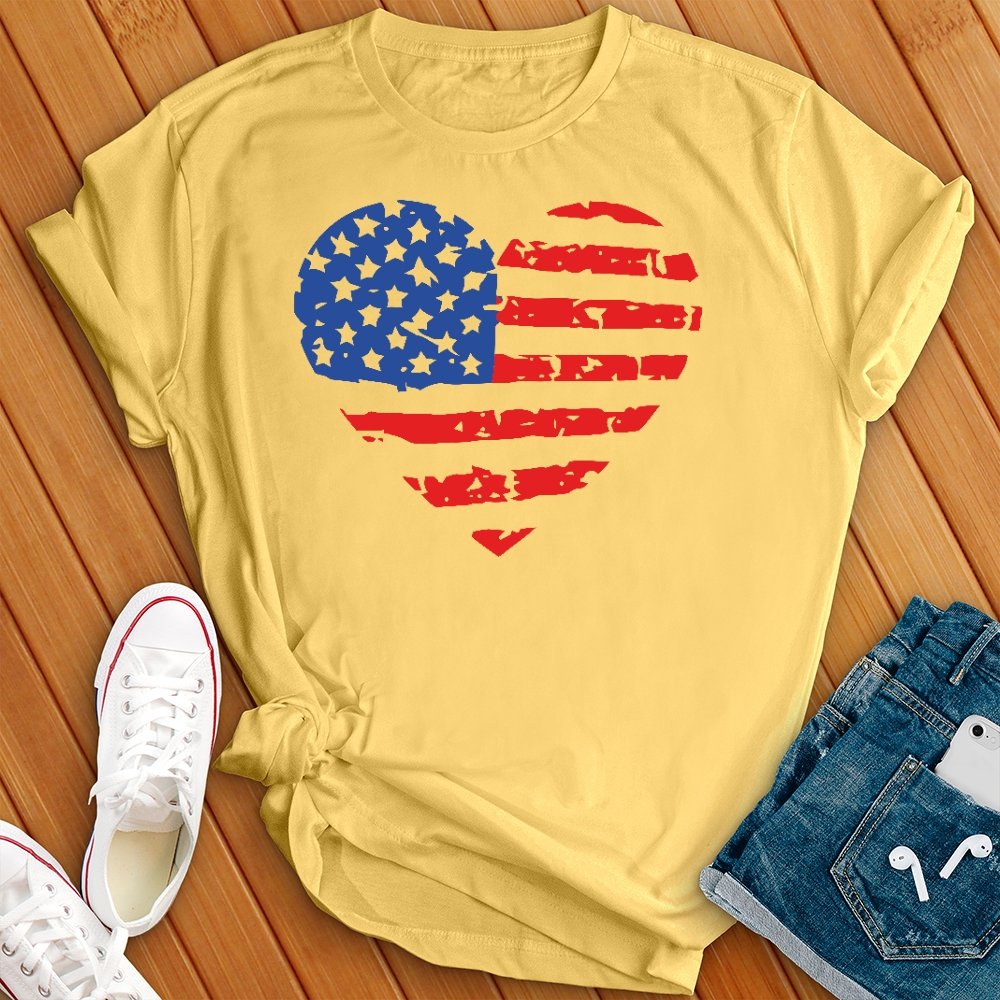 Patriotic Peace Heart Tee - Love Tees