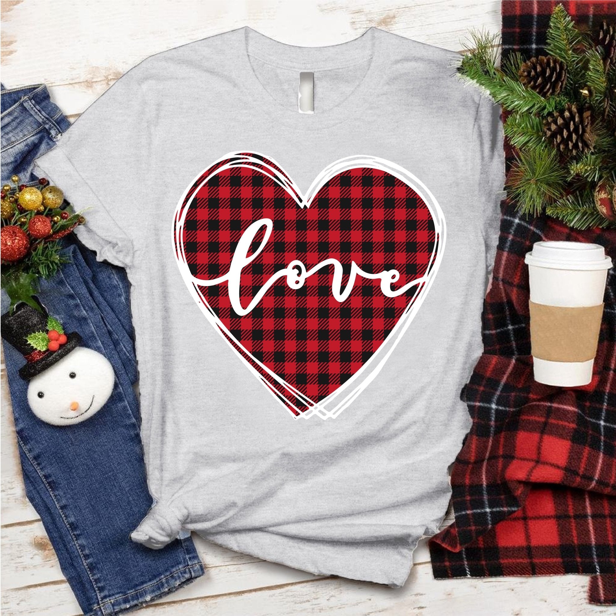 Plaid Love Heart Tee - Love Tees