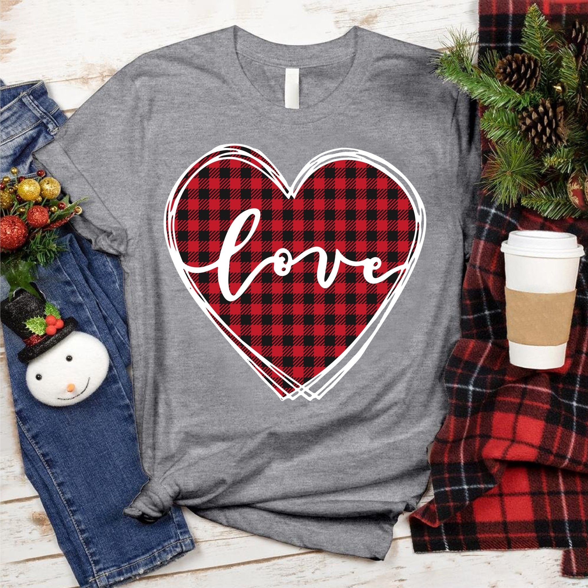 Plaid Love Heart Tee - Love Tees