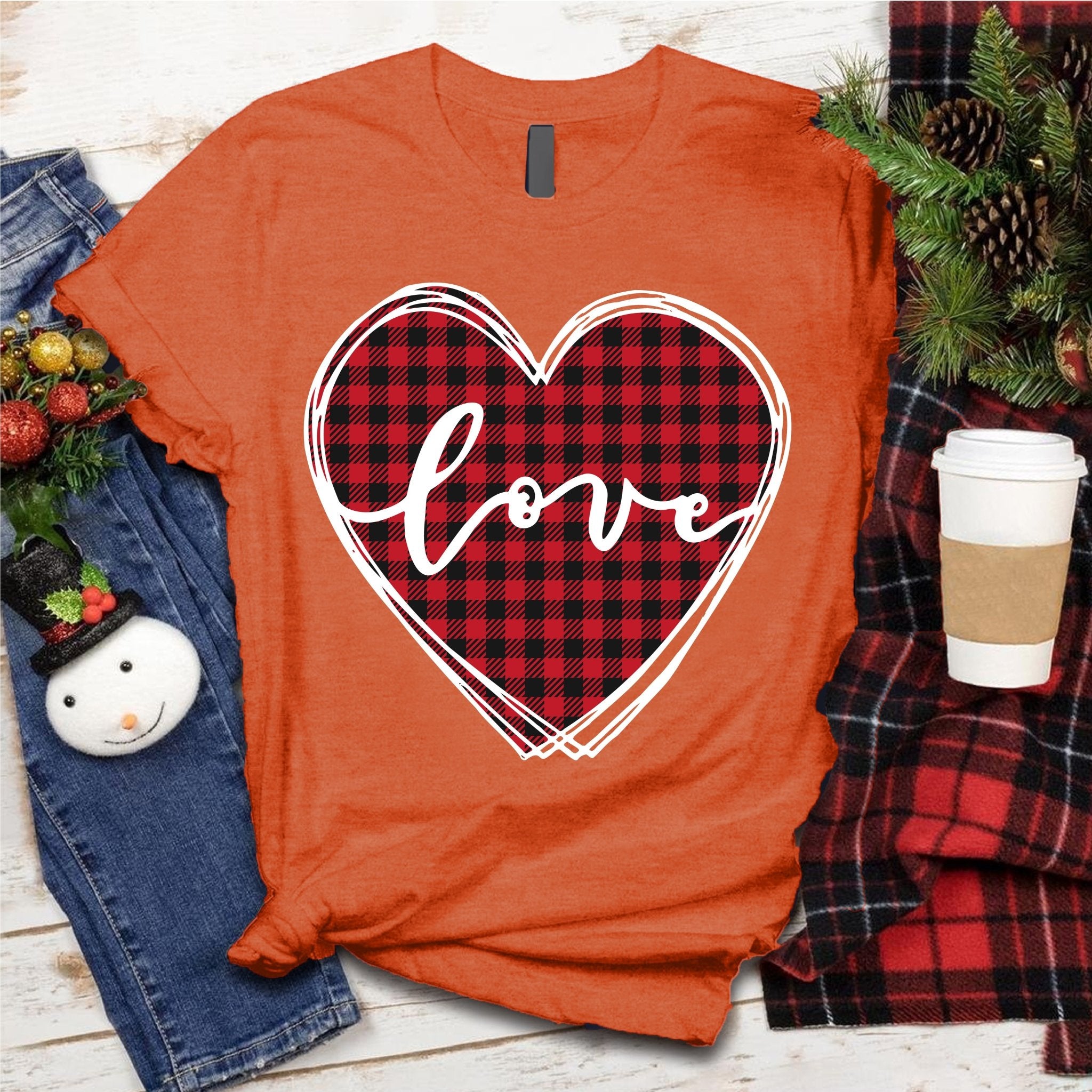 Plaid Love Heart Tee - Love Tees