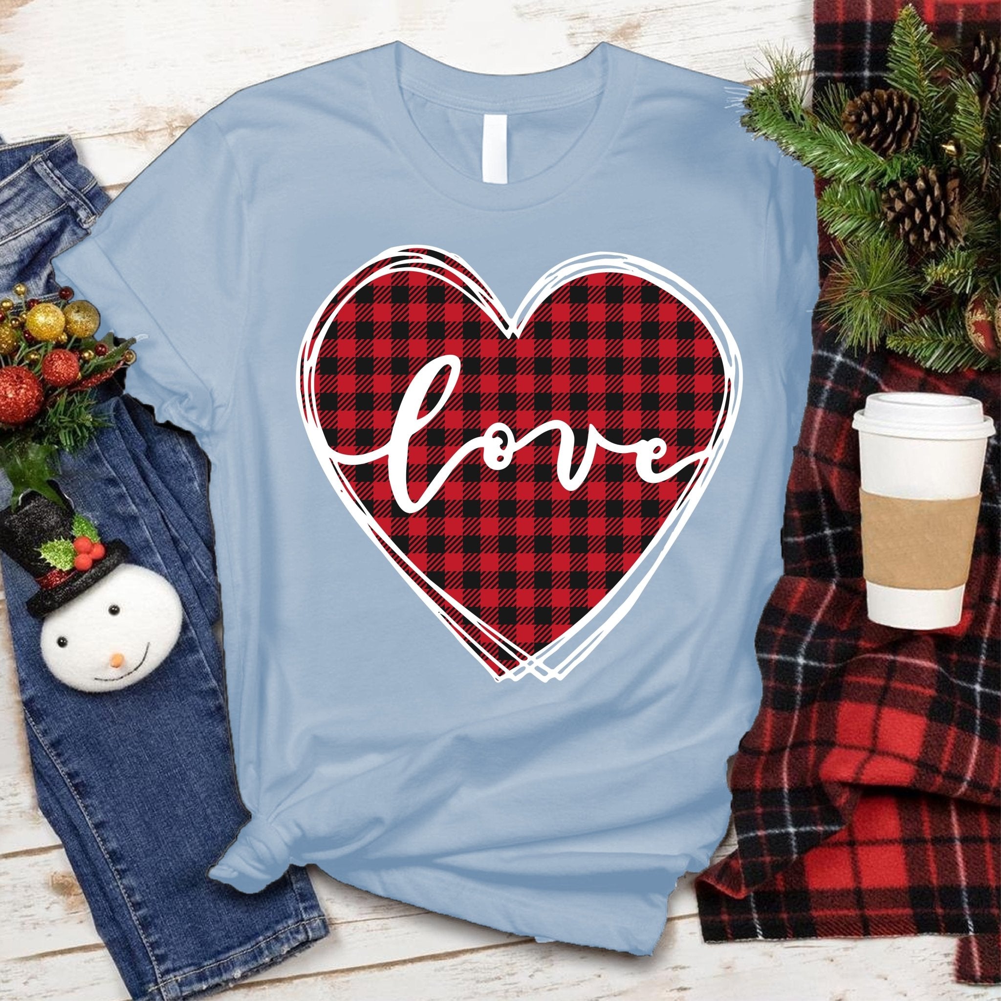 Plaid Love Heart Tee - Love Tees