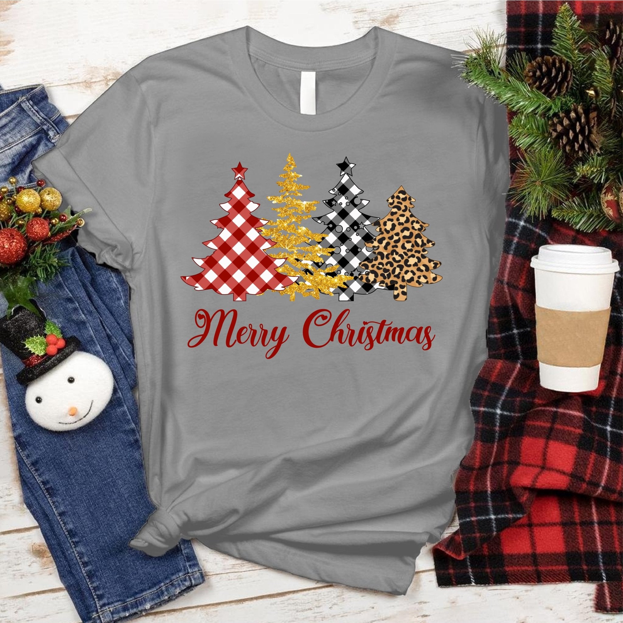 Plaid Merry Christmas Tee - Love Tees