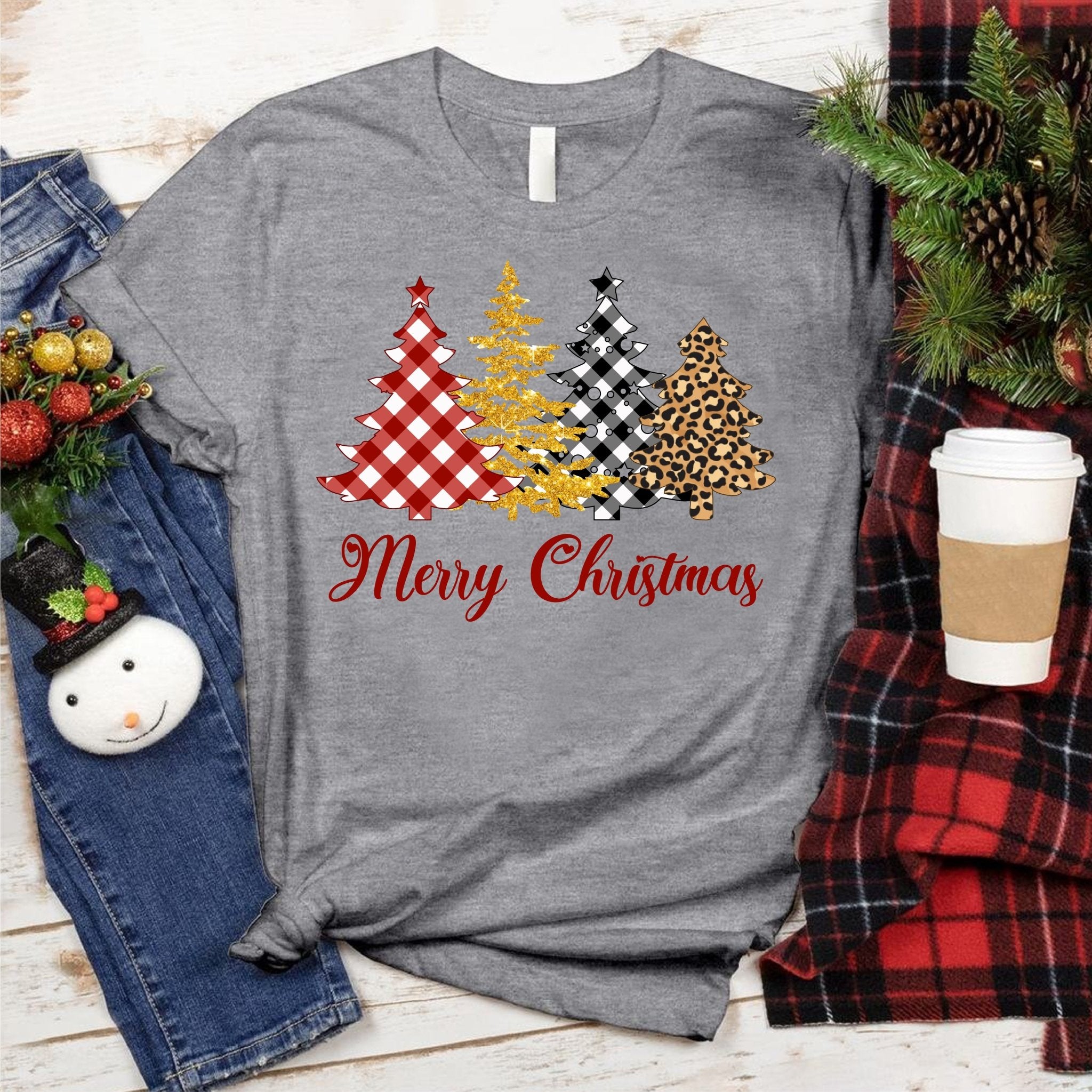 Plaid Merry Christmas Tee - Love Tees