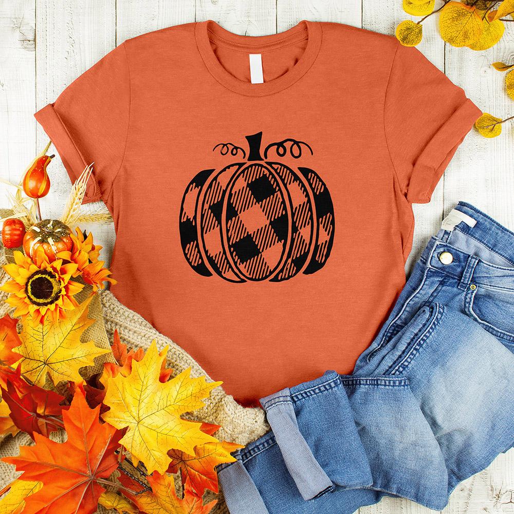 Plaid Pumpkin Tee - Love Tees