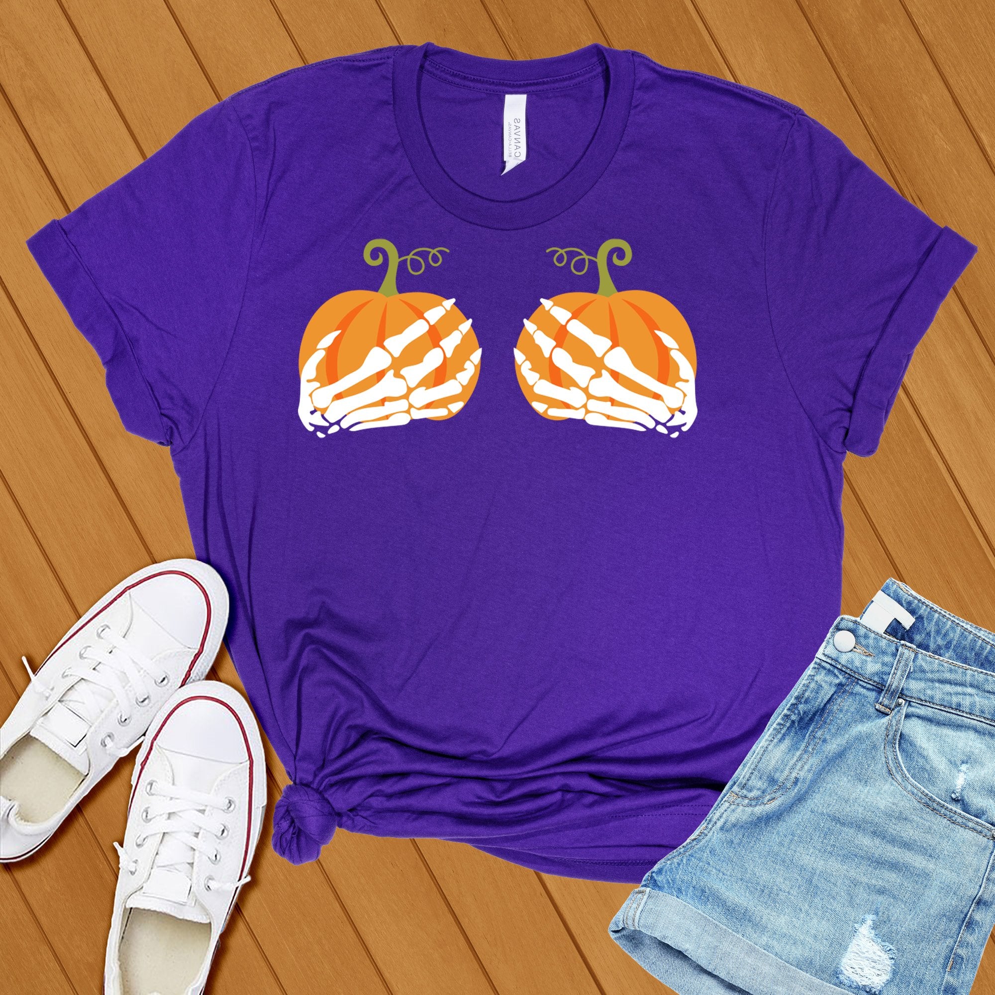 Pumpkin Skeleton Hands Tee - Love Tees