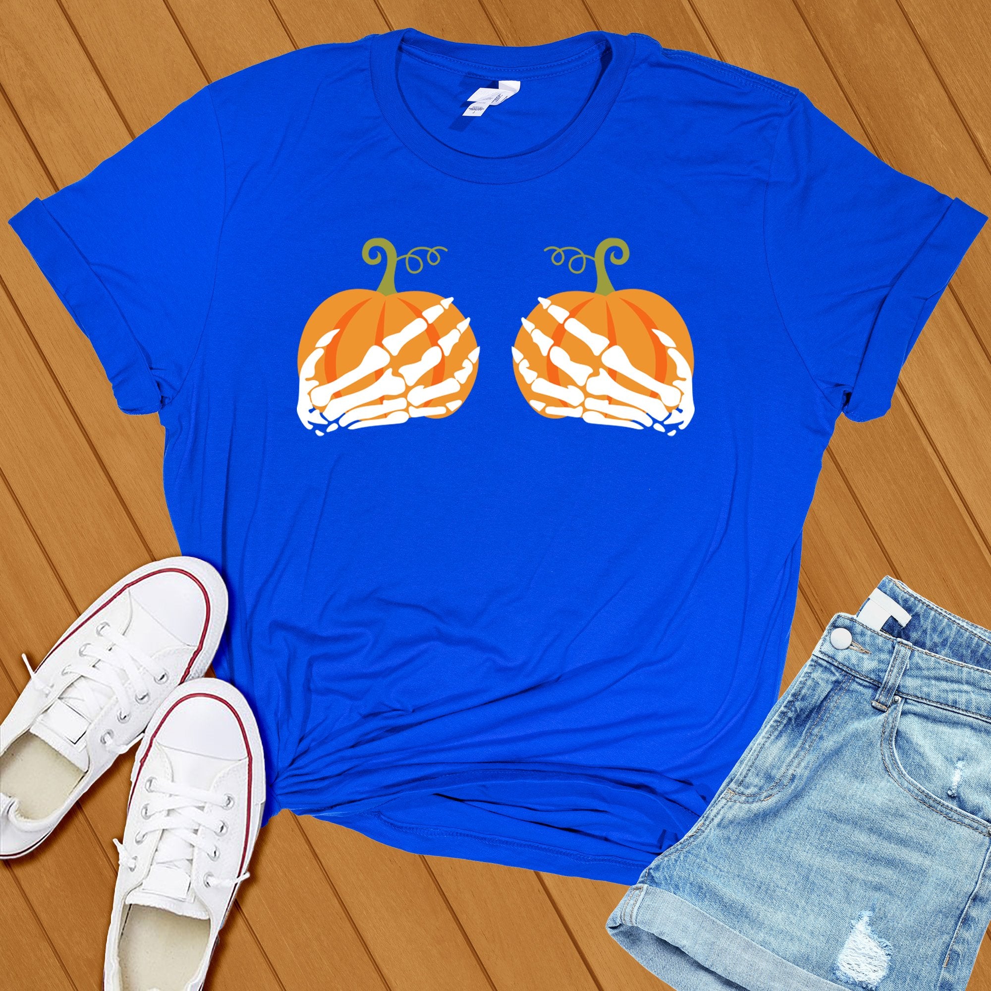 Pumpkin Skeleton Hands Tee - Love Tees