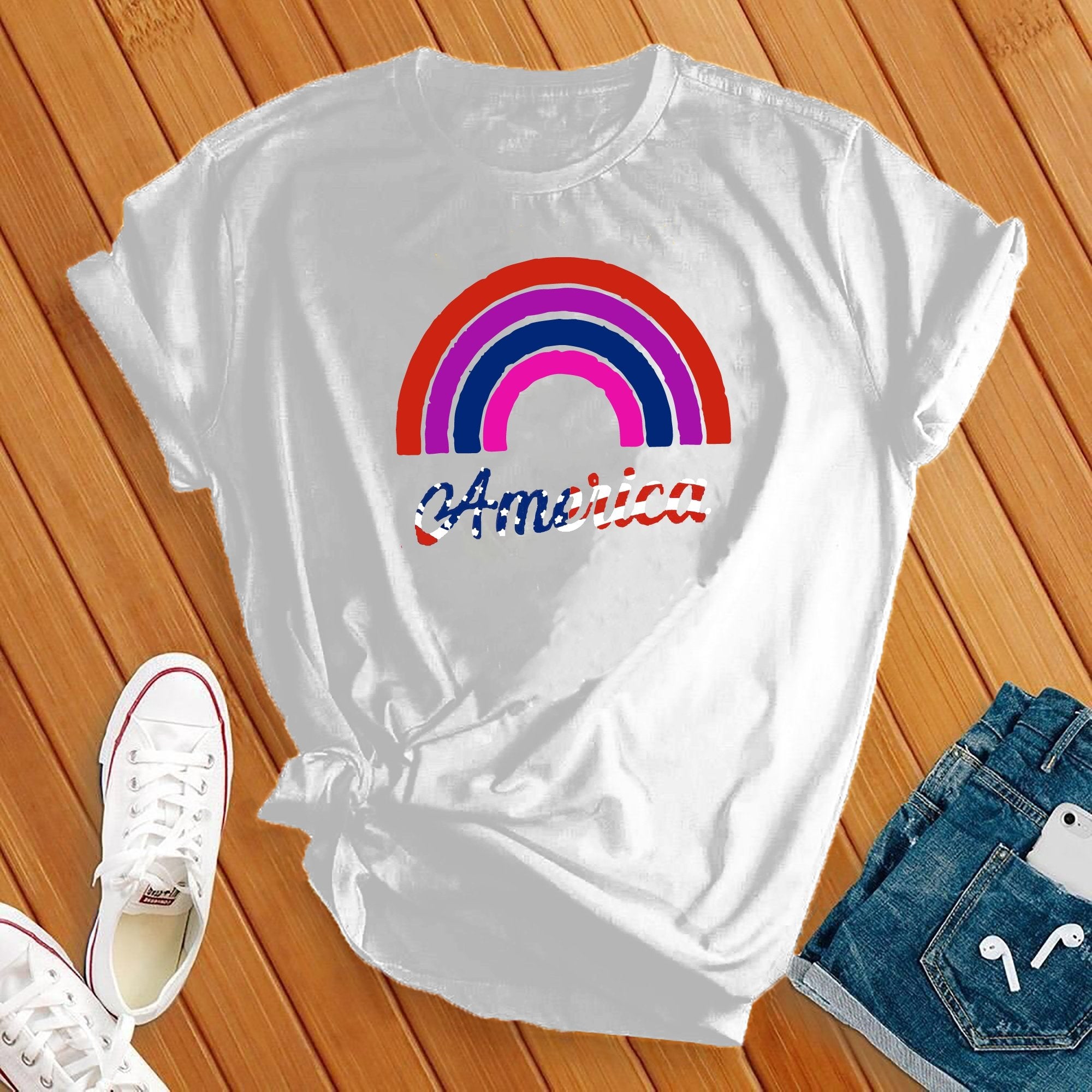 Rainbow America Tee - Love Tees