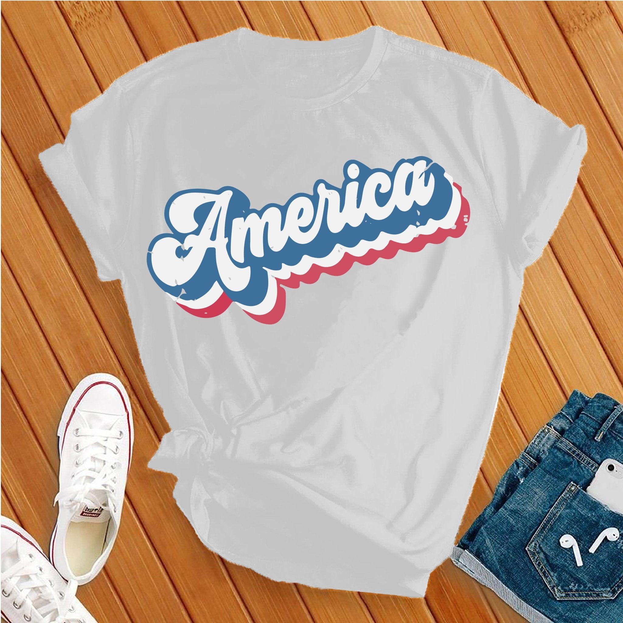 Retro America Patriotic Tee - Love Tees