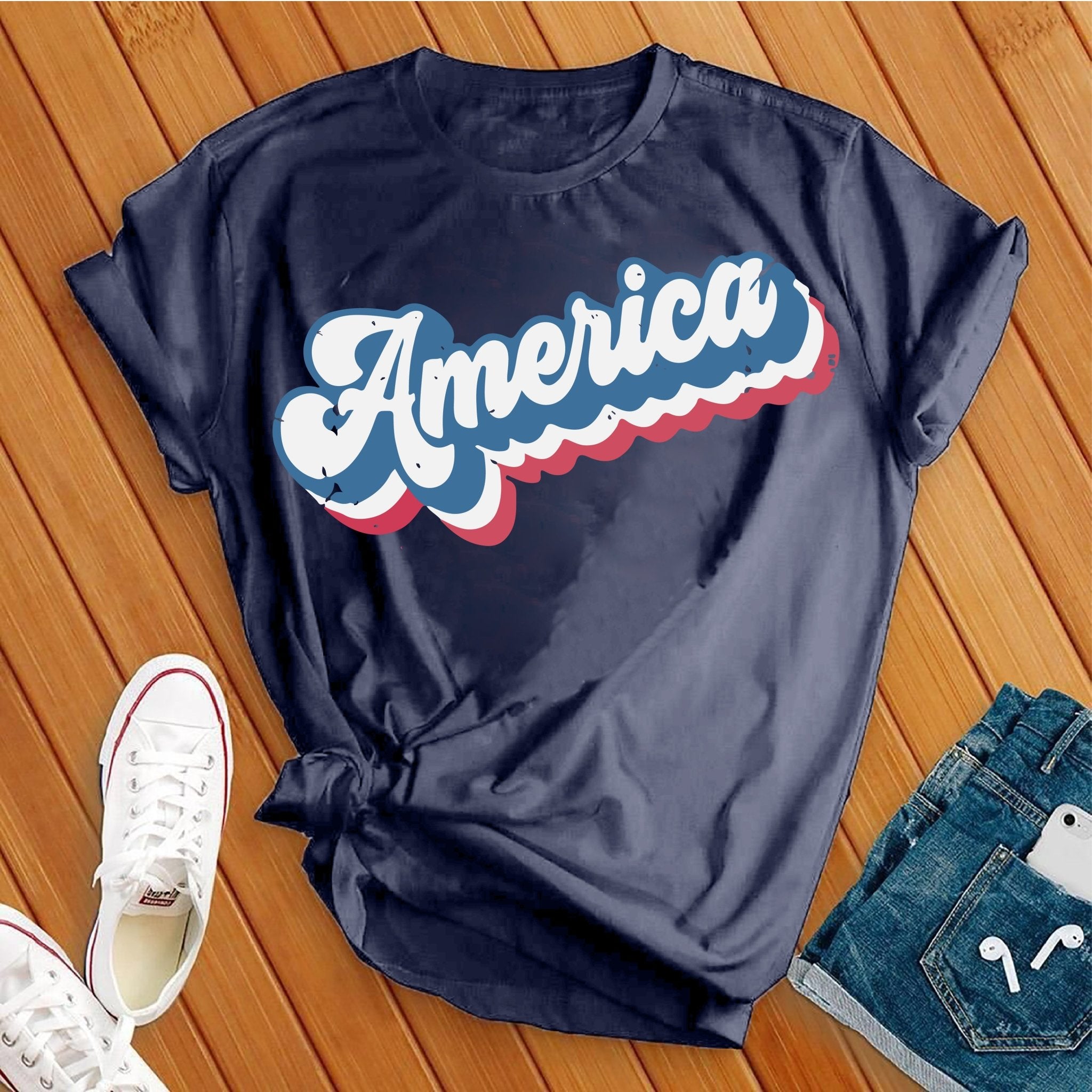 Retro America Patriotic Tee - Love Tees