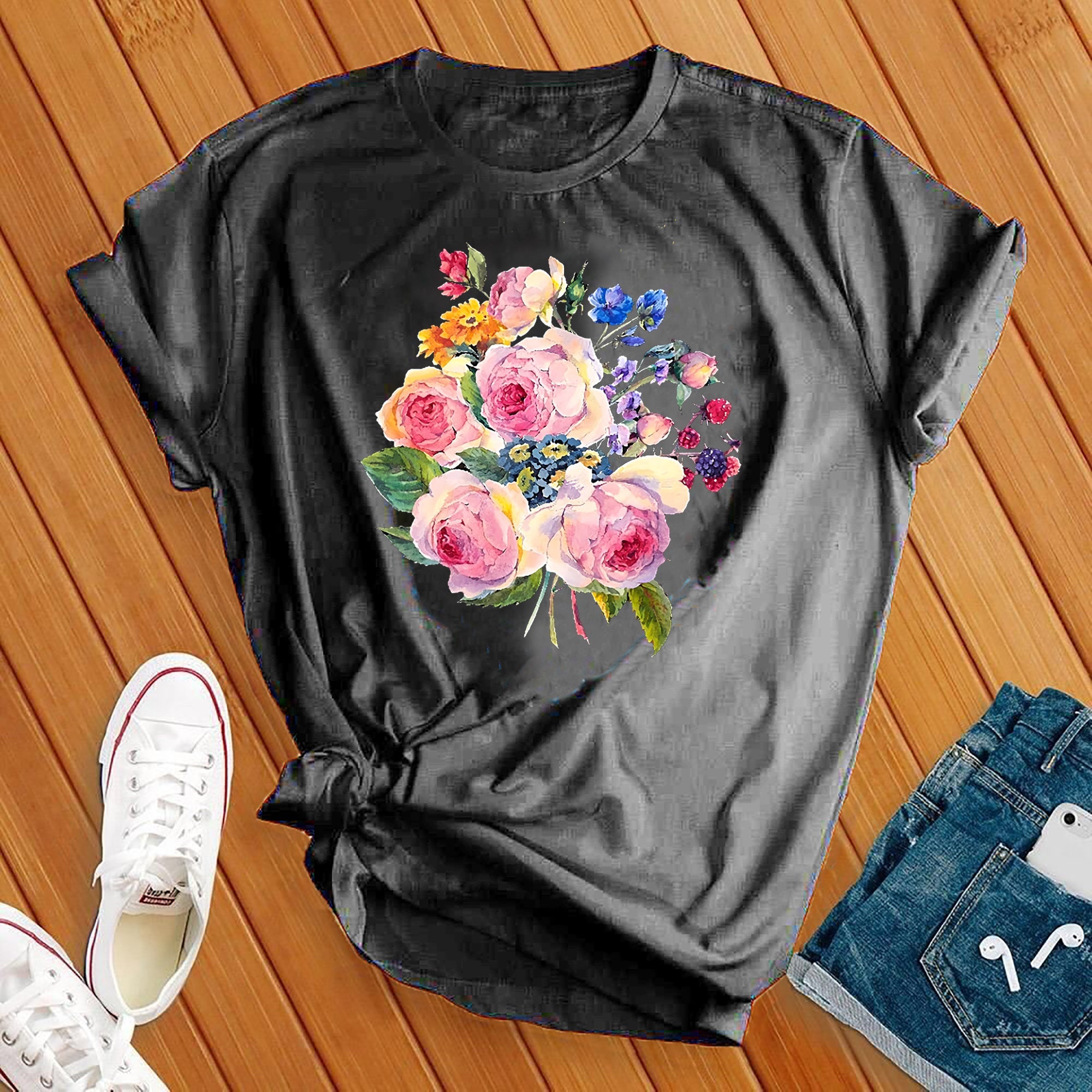 Rose Bouquet Flowers T-Shirt - Love Tees