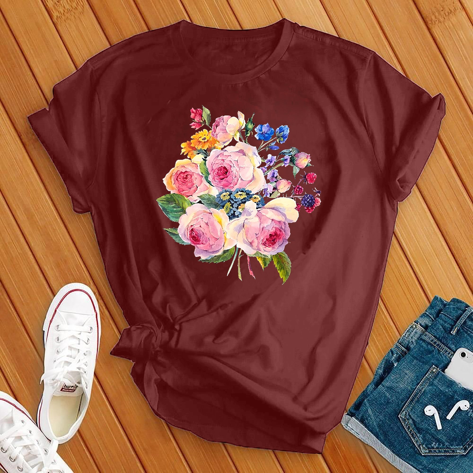 Rose Bouquet Flowers T-Shirt - Love Tees