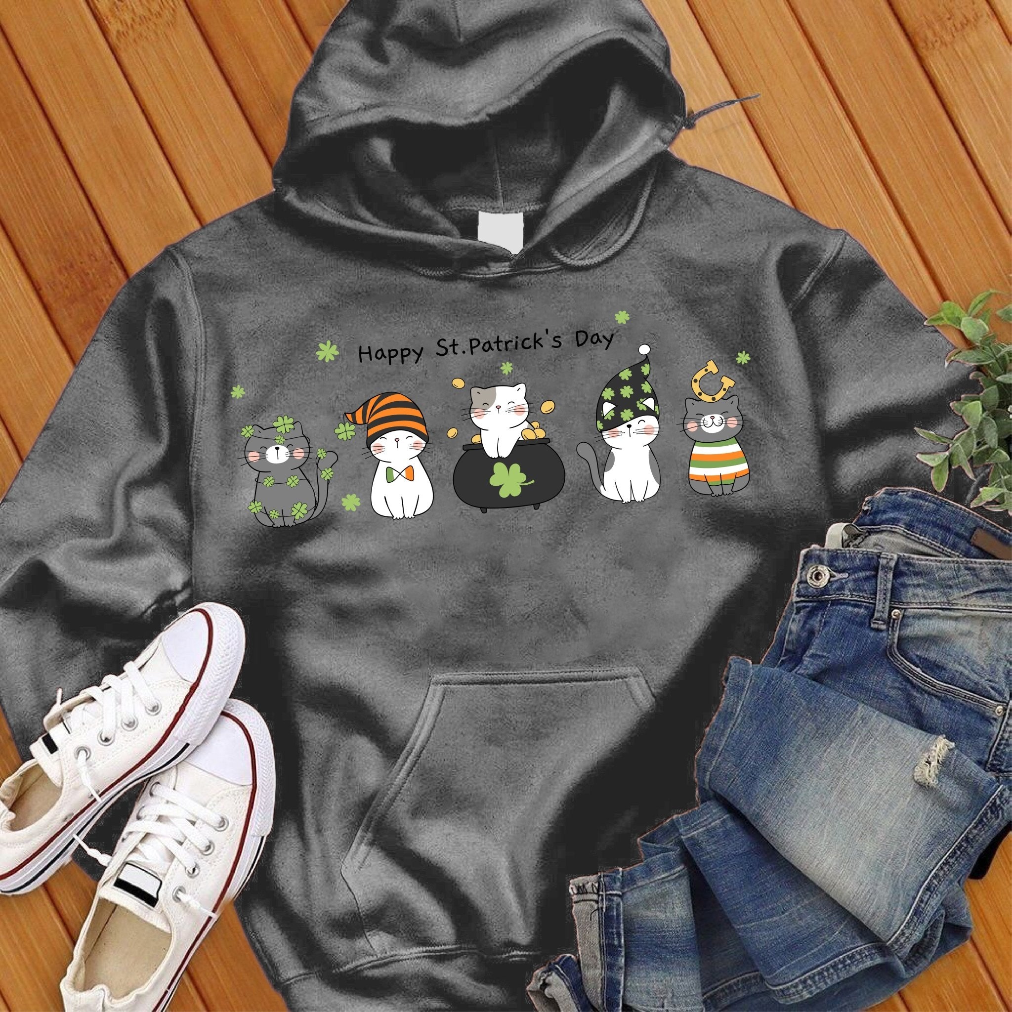 Saint Patrick's Day Cats Hoodie - Love Tees