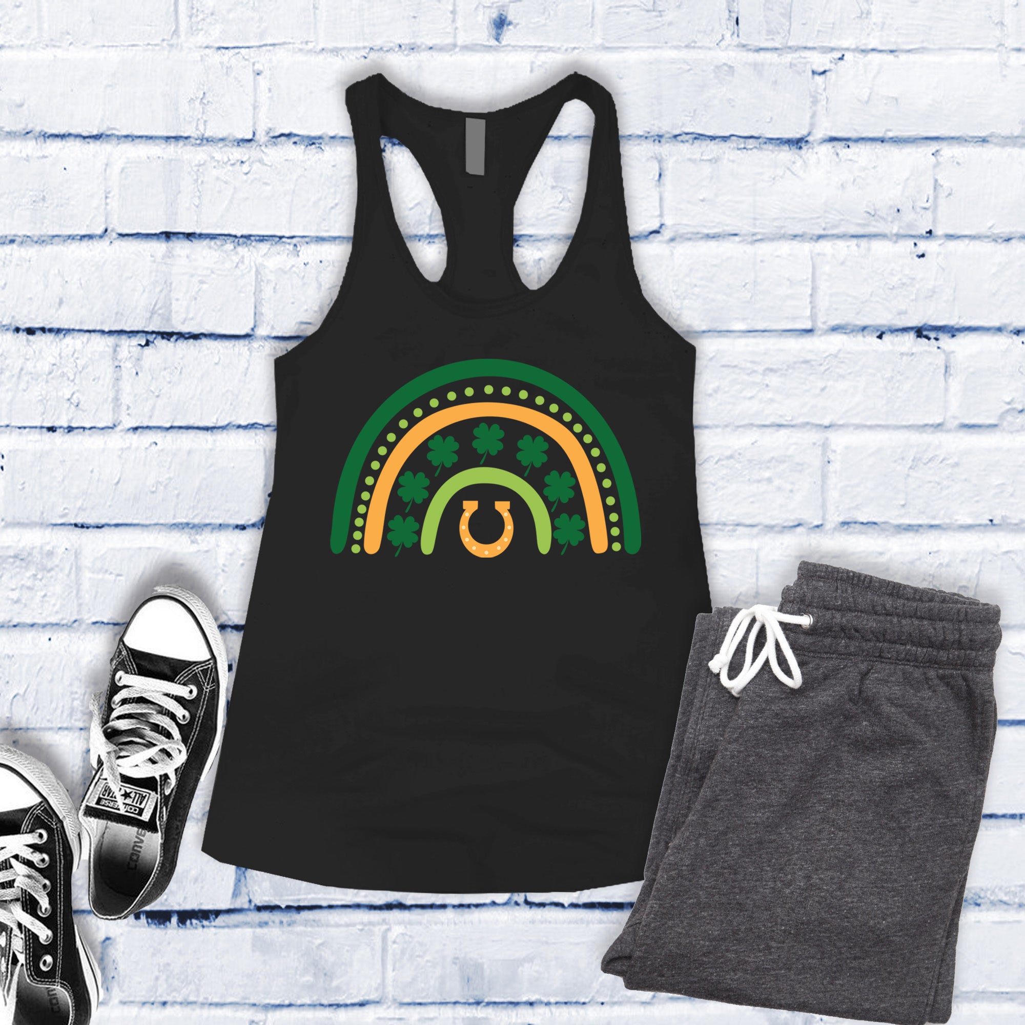 Saint Patrick's Day Rainbow Hoof Women's Tank Top - Love Tees