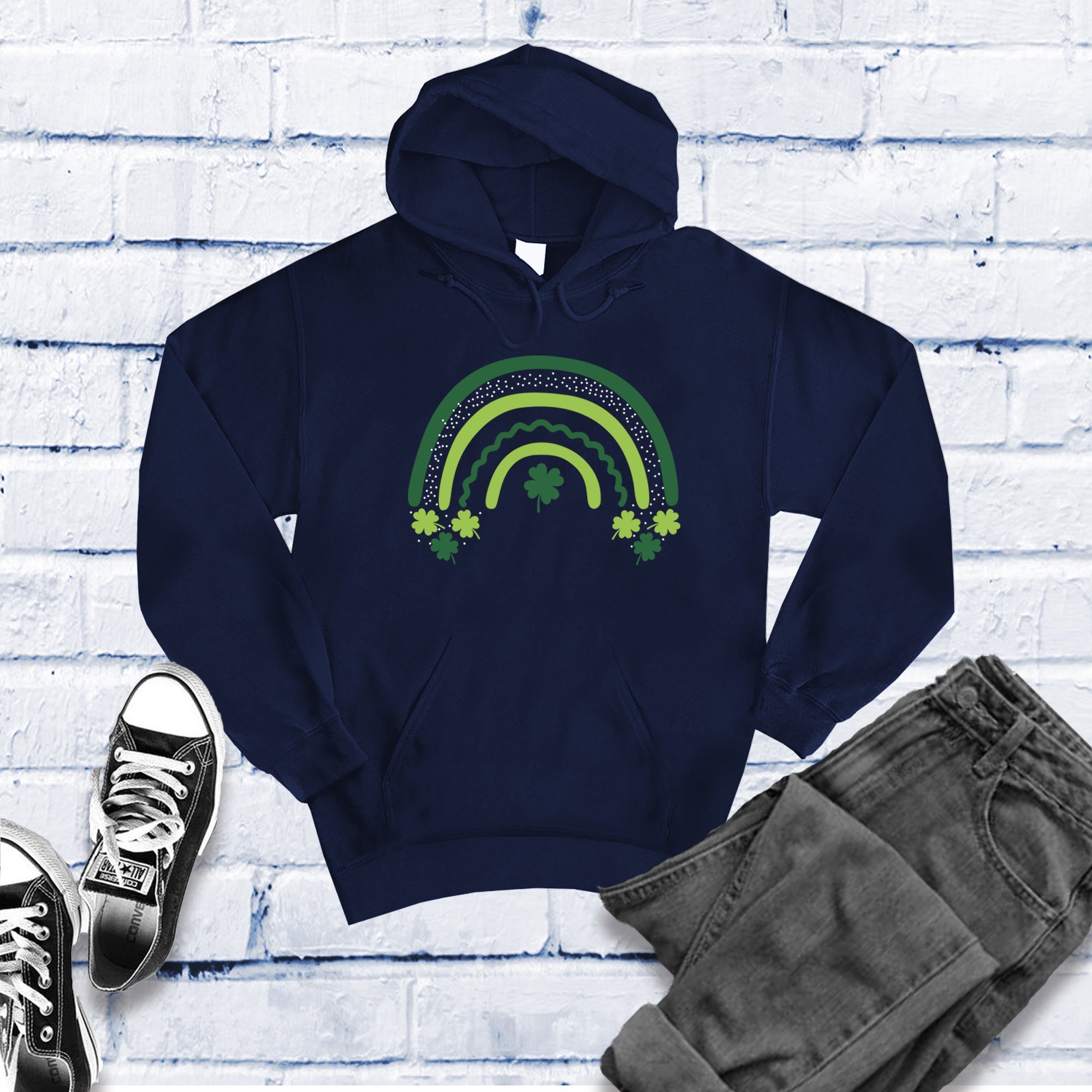 Saint Patrick's Day Shamrock Rainbow Hoodie - Love Tees