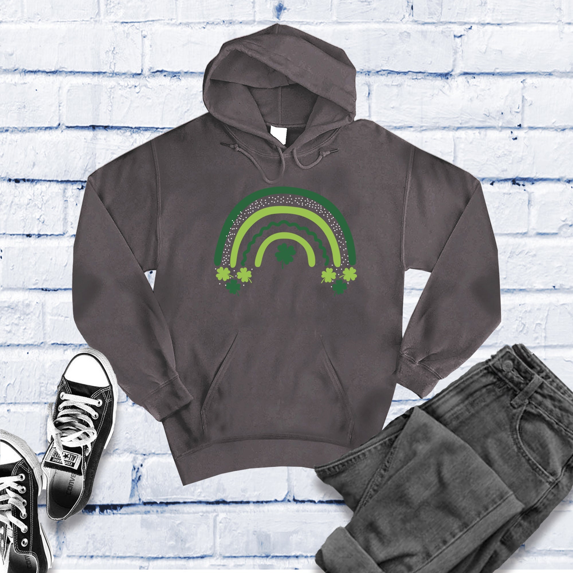 Saint Patrick's Day Shamrock Rainbow Hoodie - Love Tees