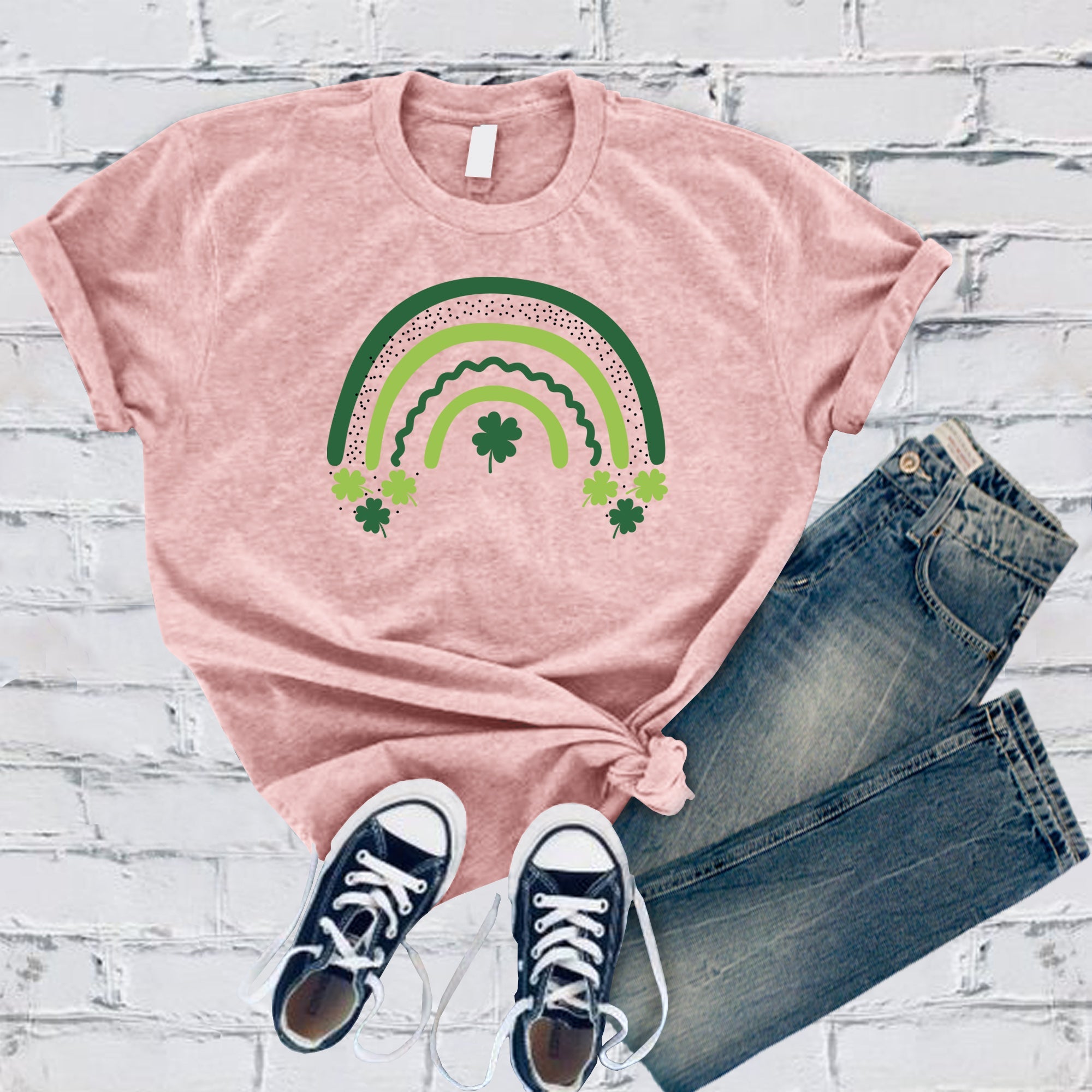 Saint Patrick's Day Shamrock Rainbow Tee - Love Tees