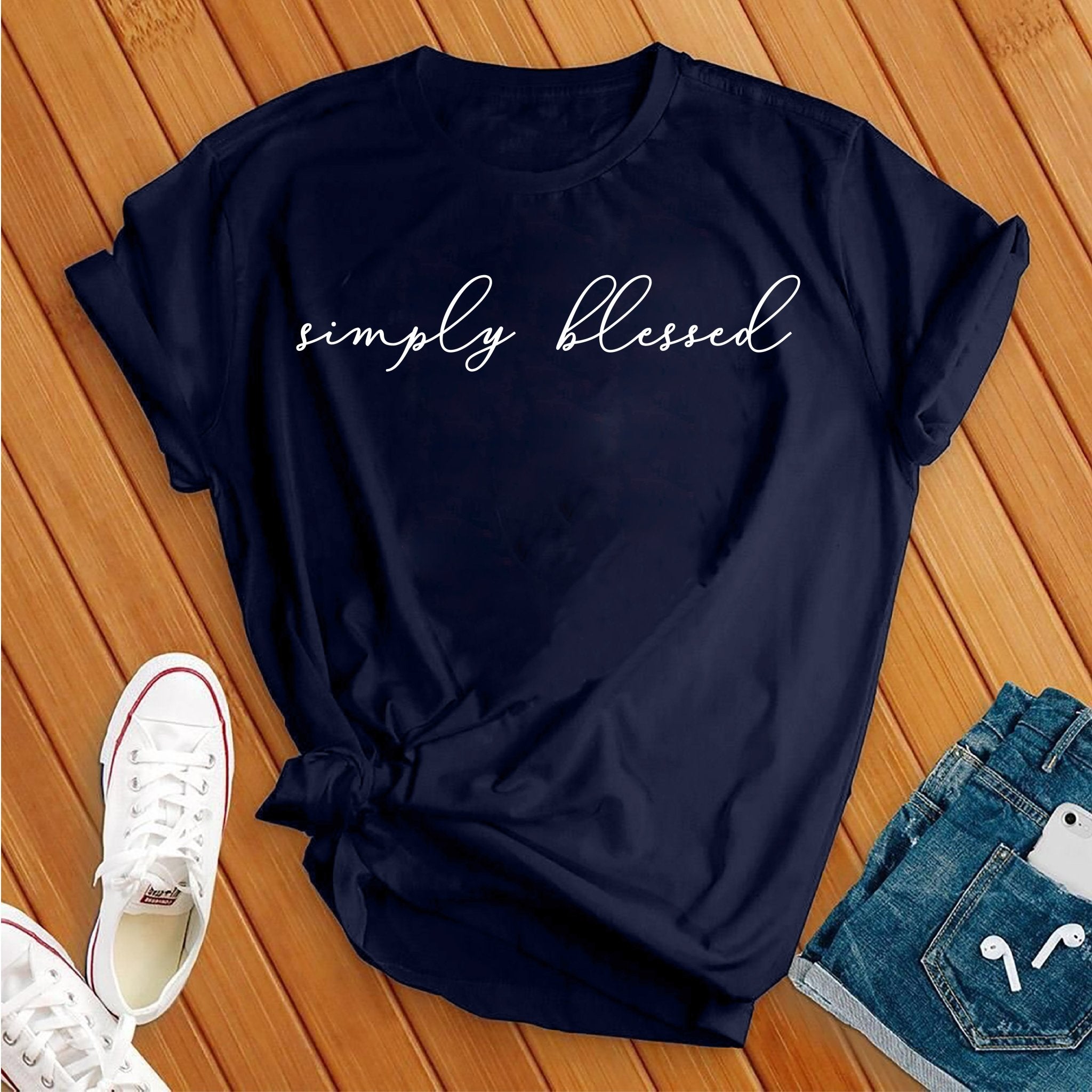 Simply blessed white Tee - Love Tees