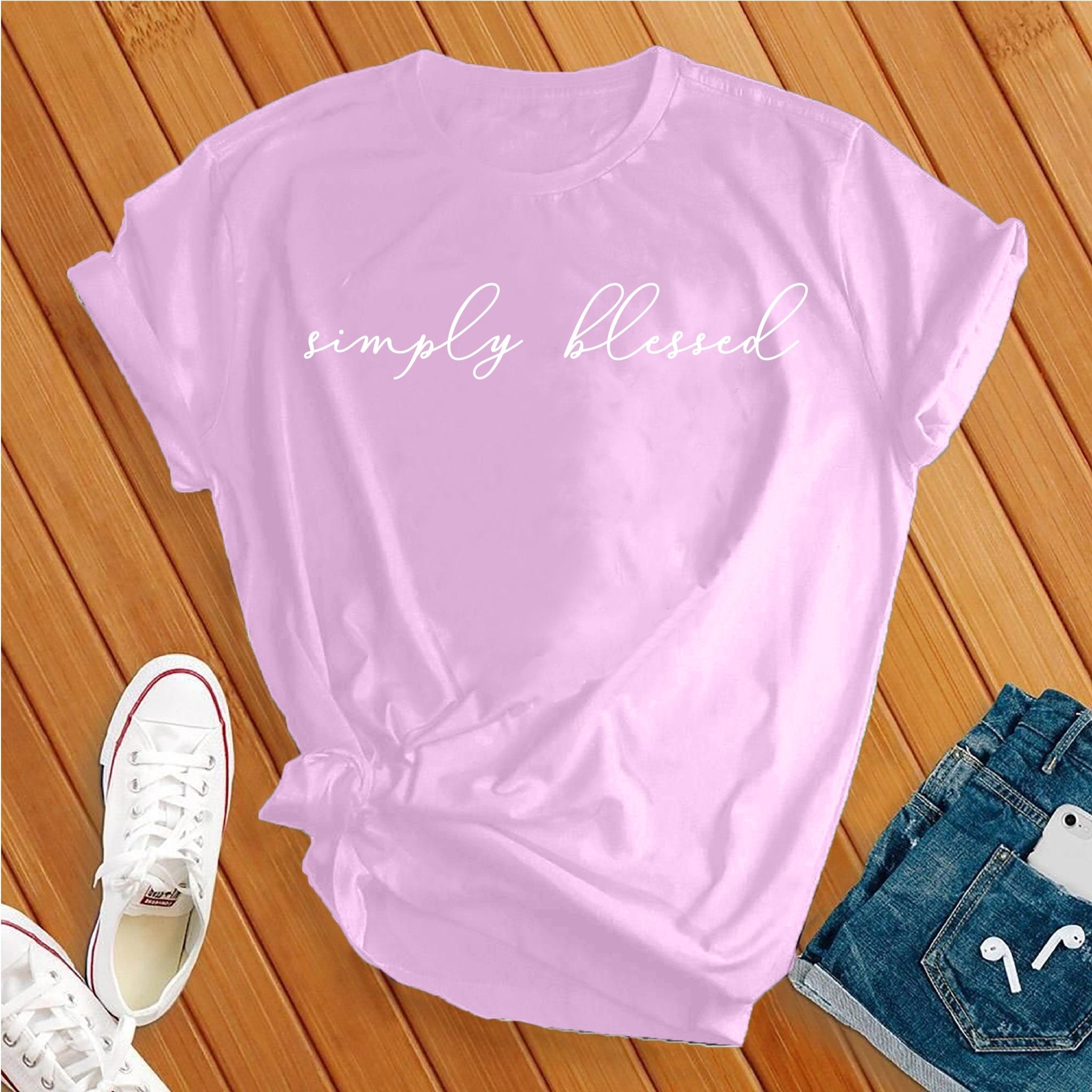 Simply blessed white Tee - Love Tees