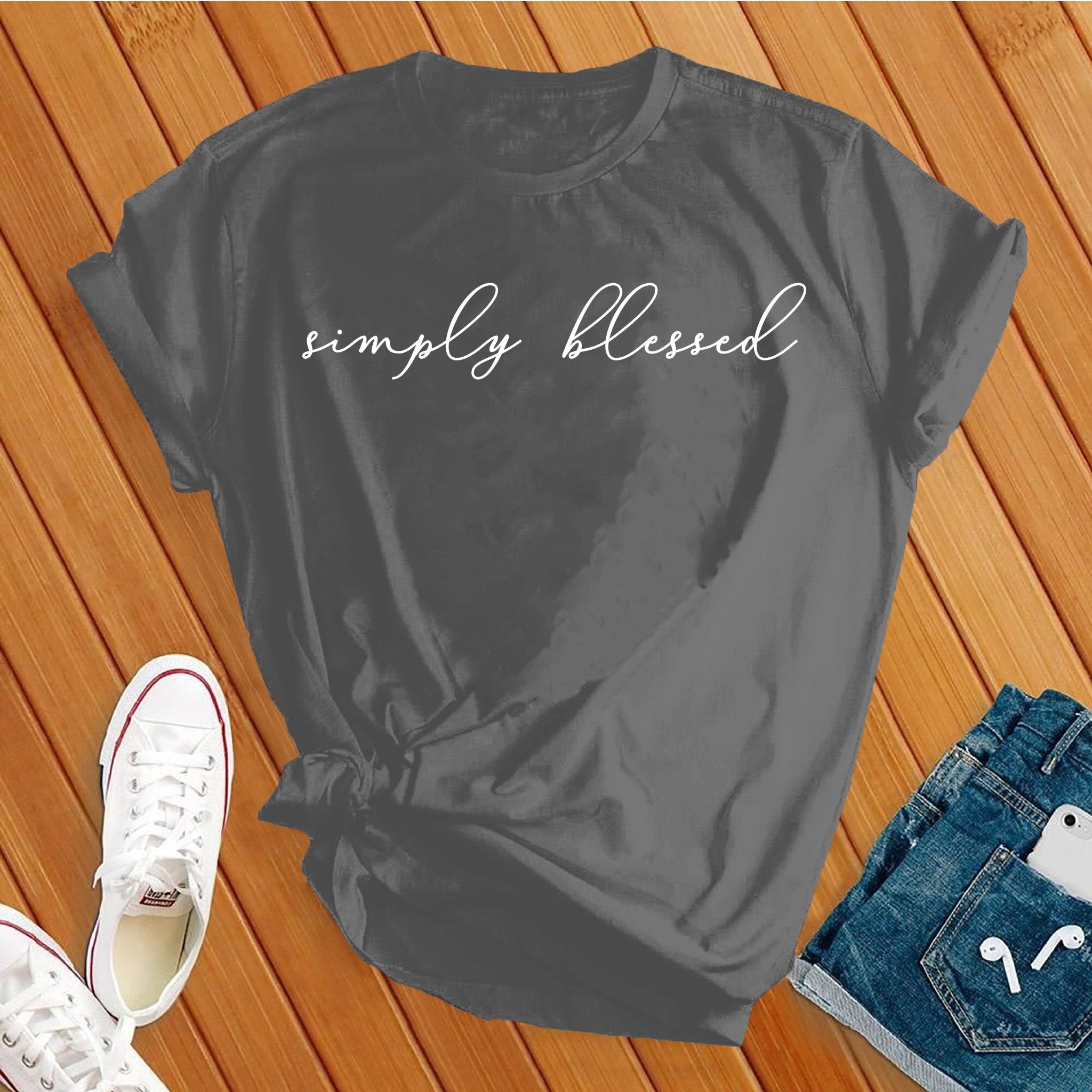 Simply blessed white Tee - Love Tees