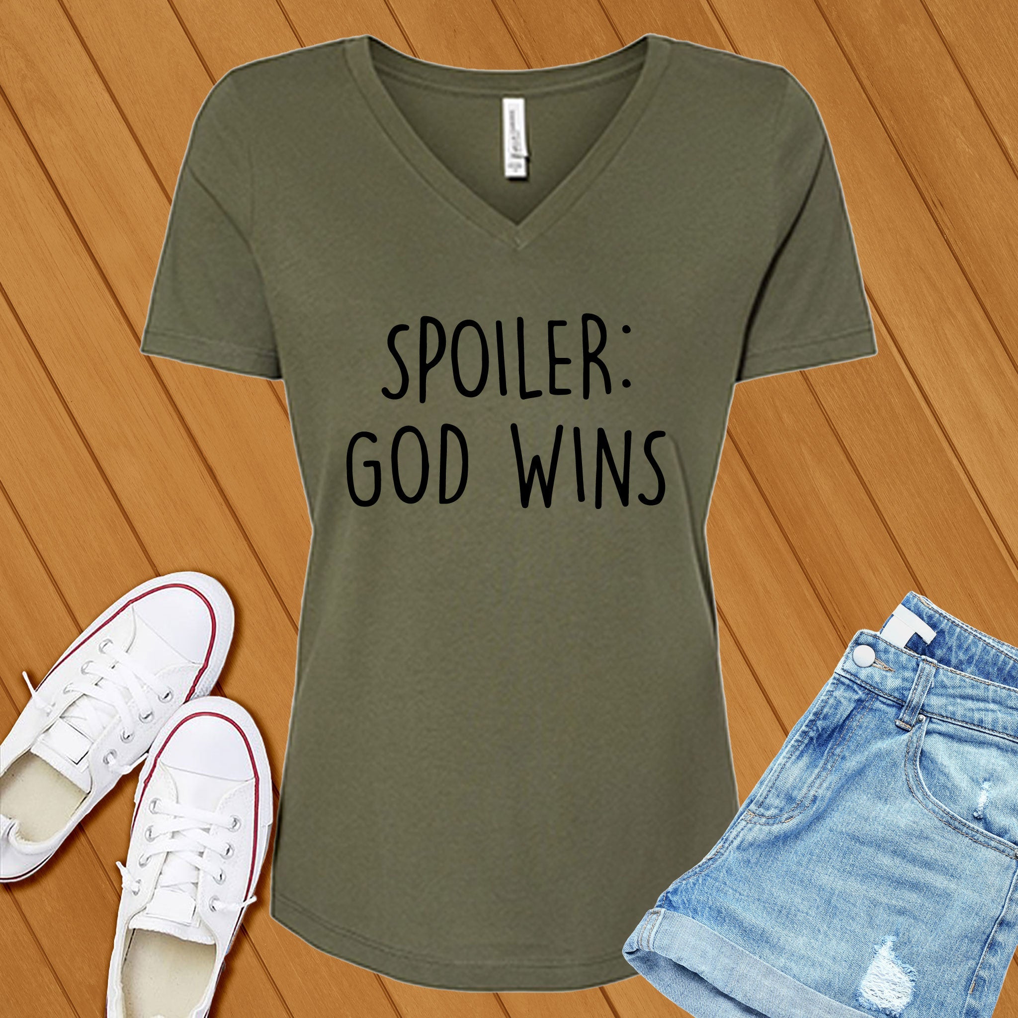 Spoiler: God Wins V-Neck - Love Tees