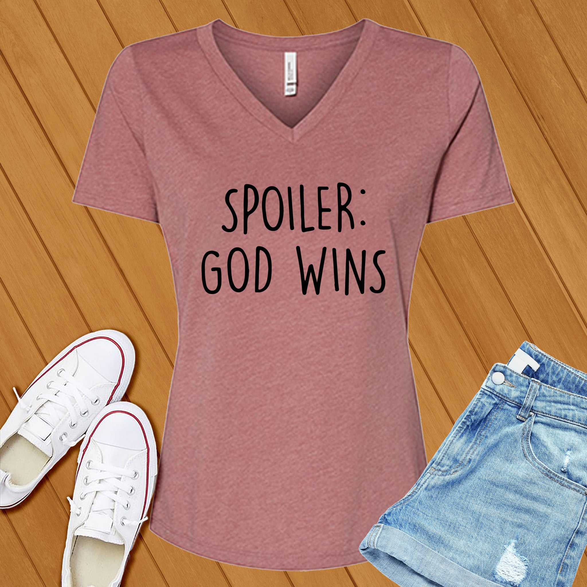 Spoiler: God Wins V-Neck - Love Tees