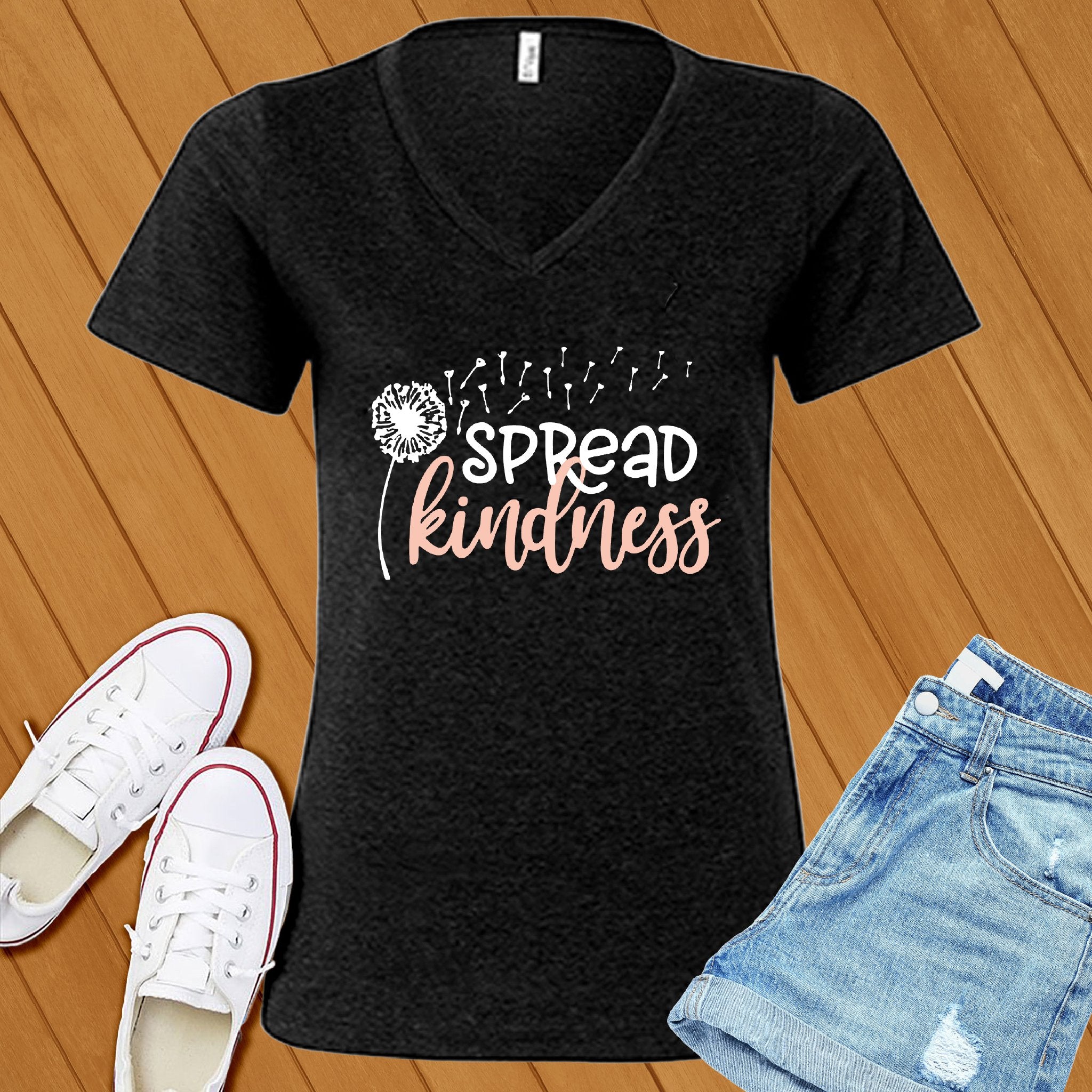 Spread Kindness Dandelion V-Neck - Love Tees