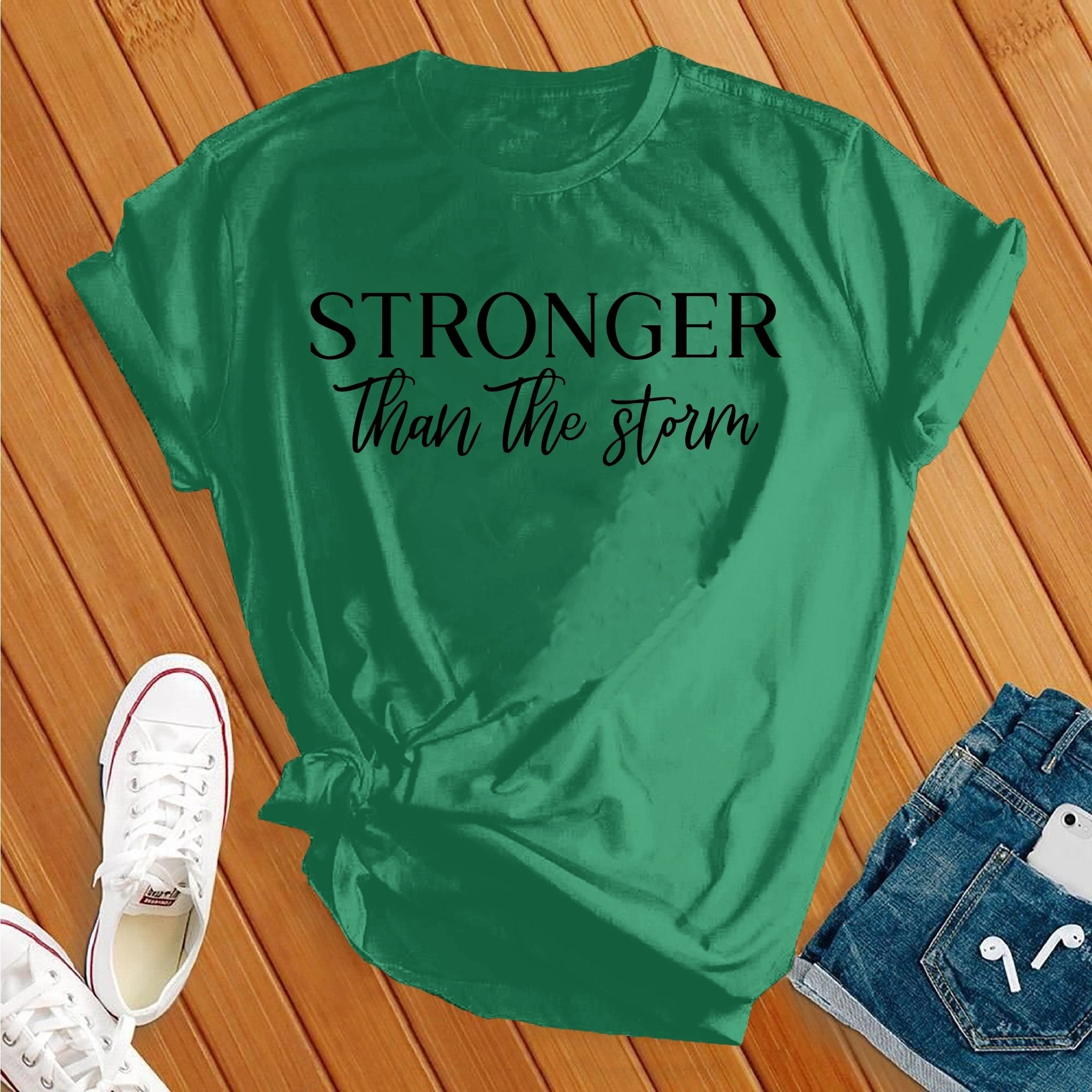 Stronger Than the Storm Black Tee - Love Tees