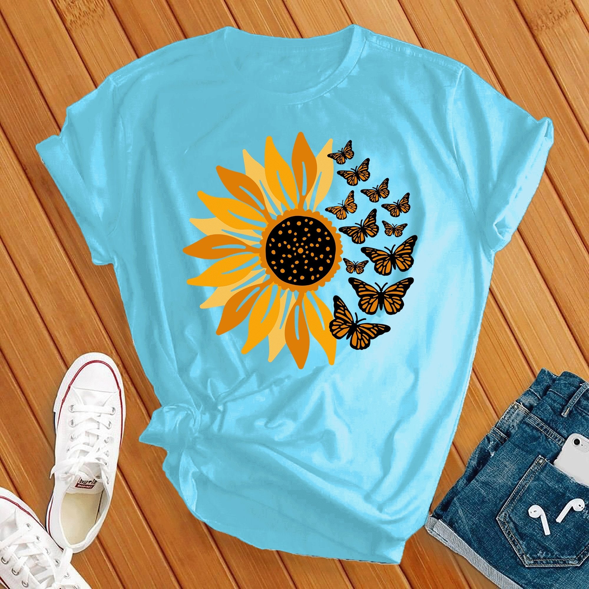 Sunflower Butterflies Tee - Love Tees